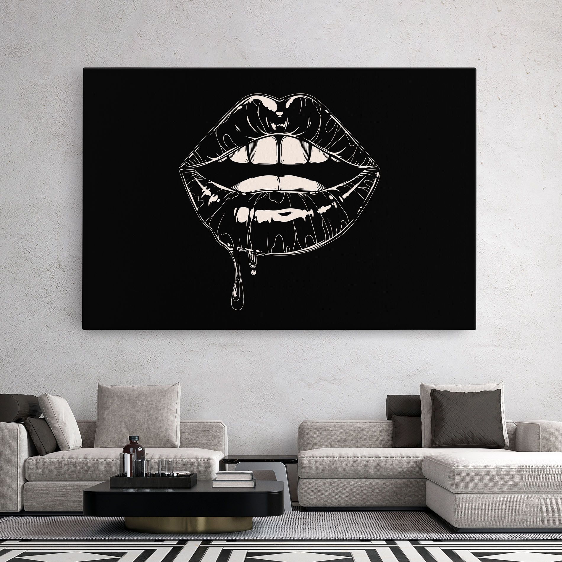 Open Lips On Black mockup 2