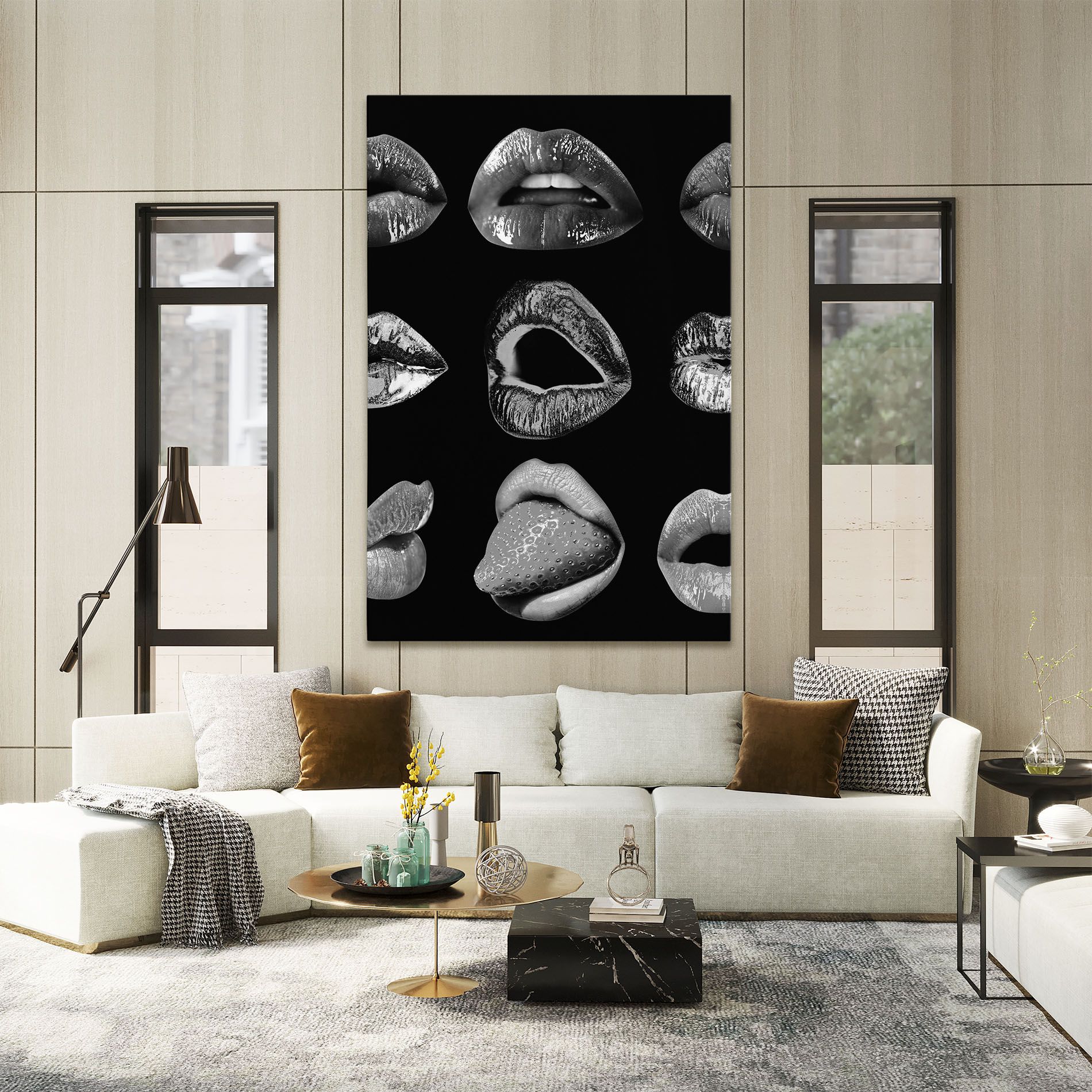 Grey Lips Collage mockup 2