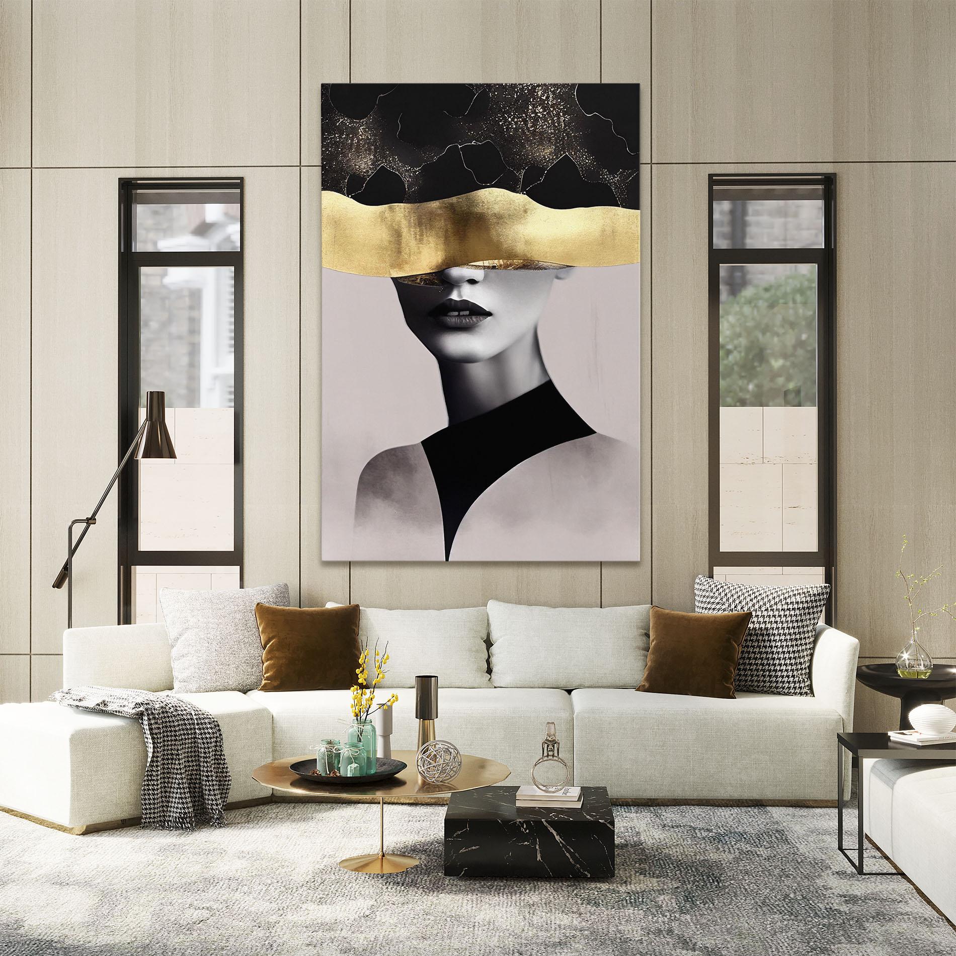 Картина на платно Grey Lips mockup 2