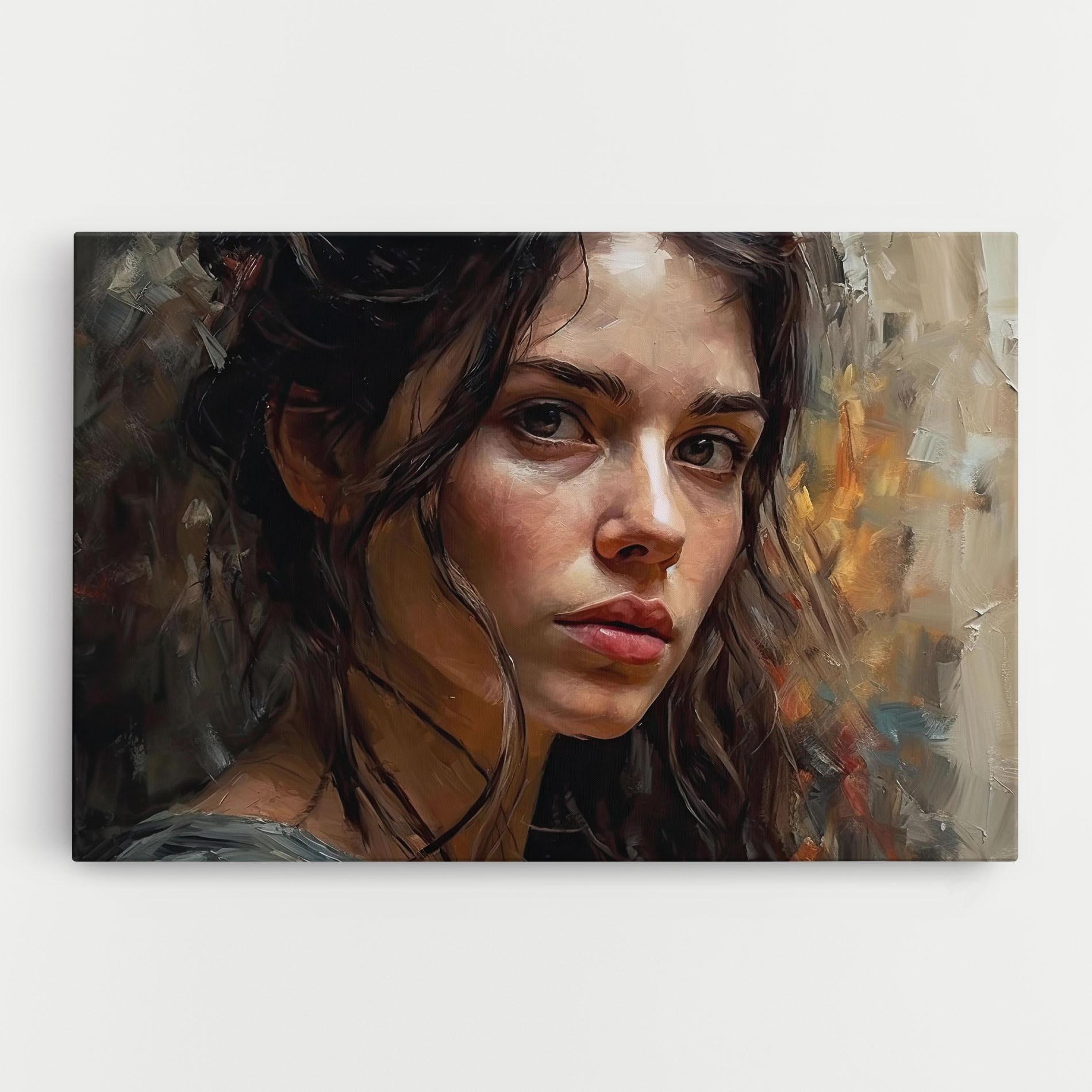 Картина на платно Closeup Impasto Portrait mockup 0