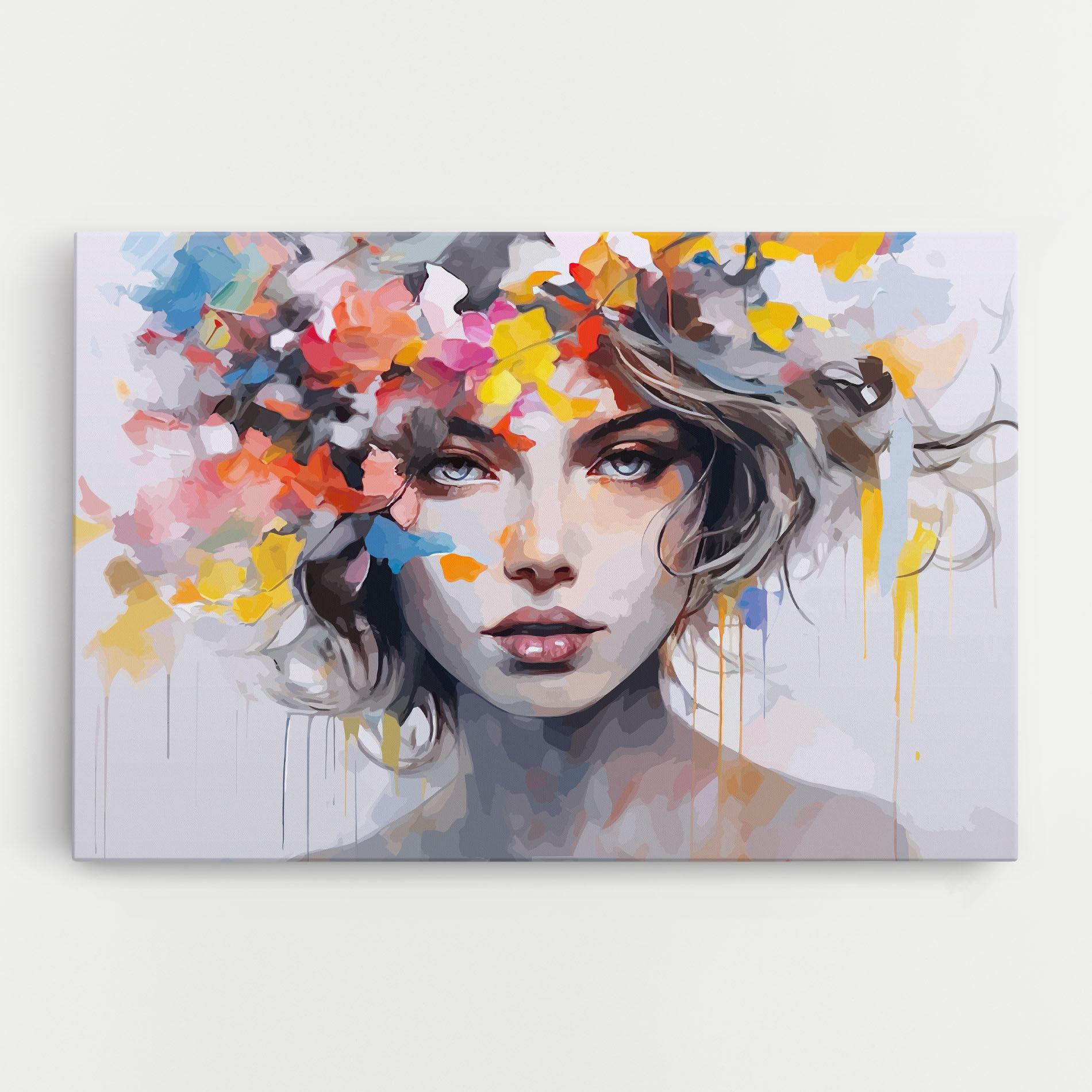 Картина на платно Colorful Hair Portrait mockup 0