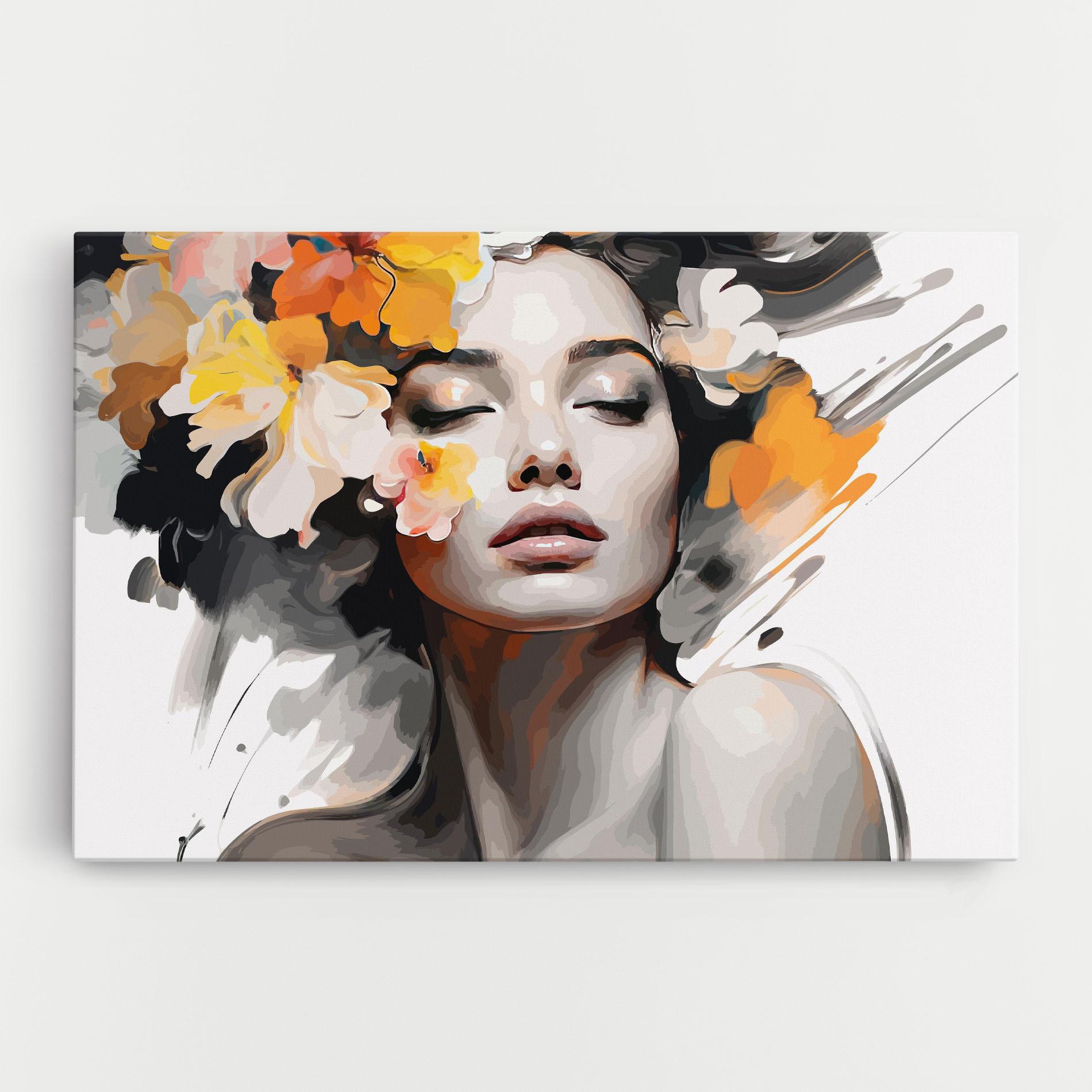 Картина на платно Yellow Flower Portrait mockup 0