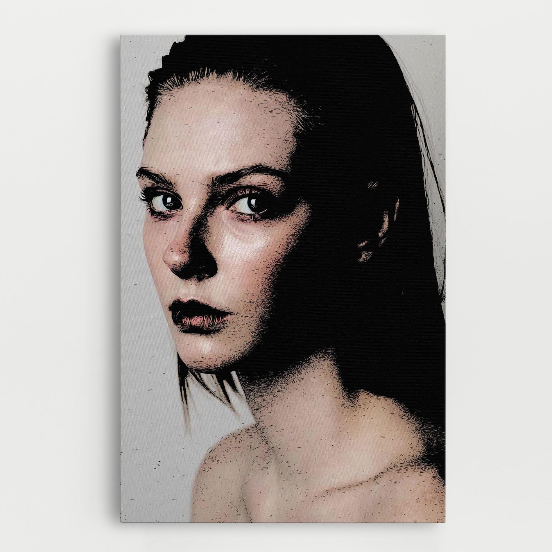 Картина на платно Big Eyes Portrait mockup 0