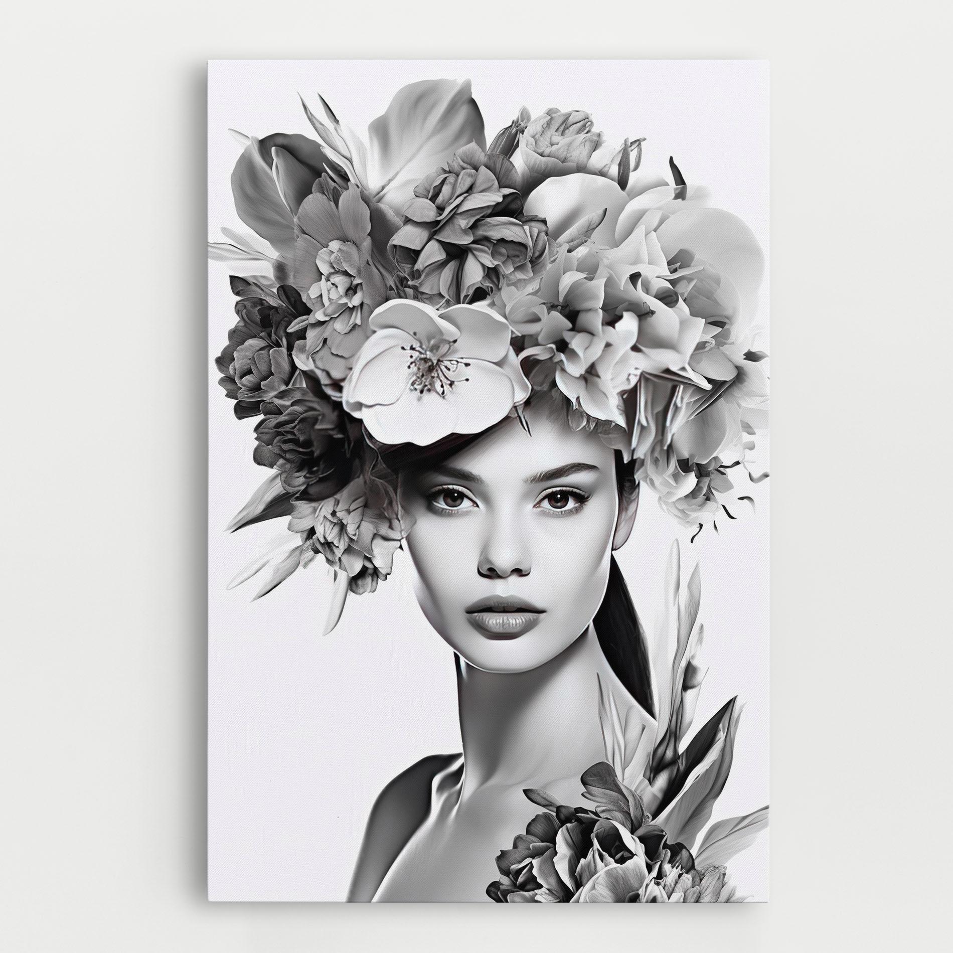 Картина на платно Flower Crown Woman mockup 0