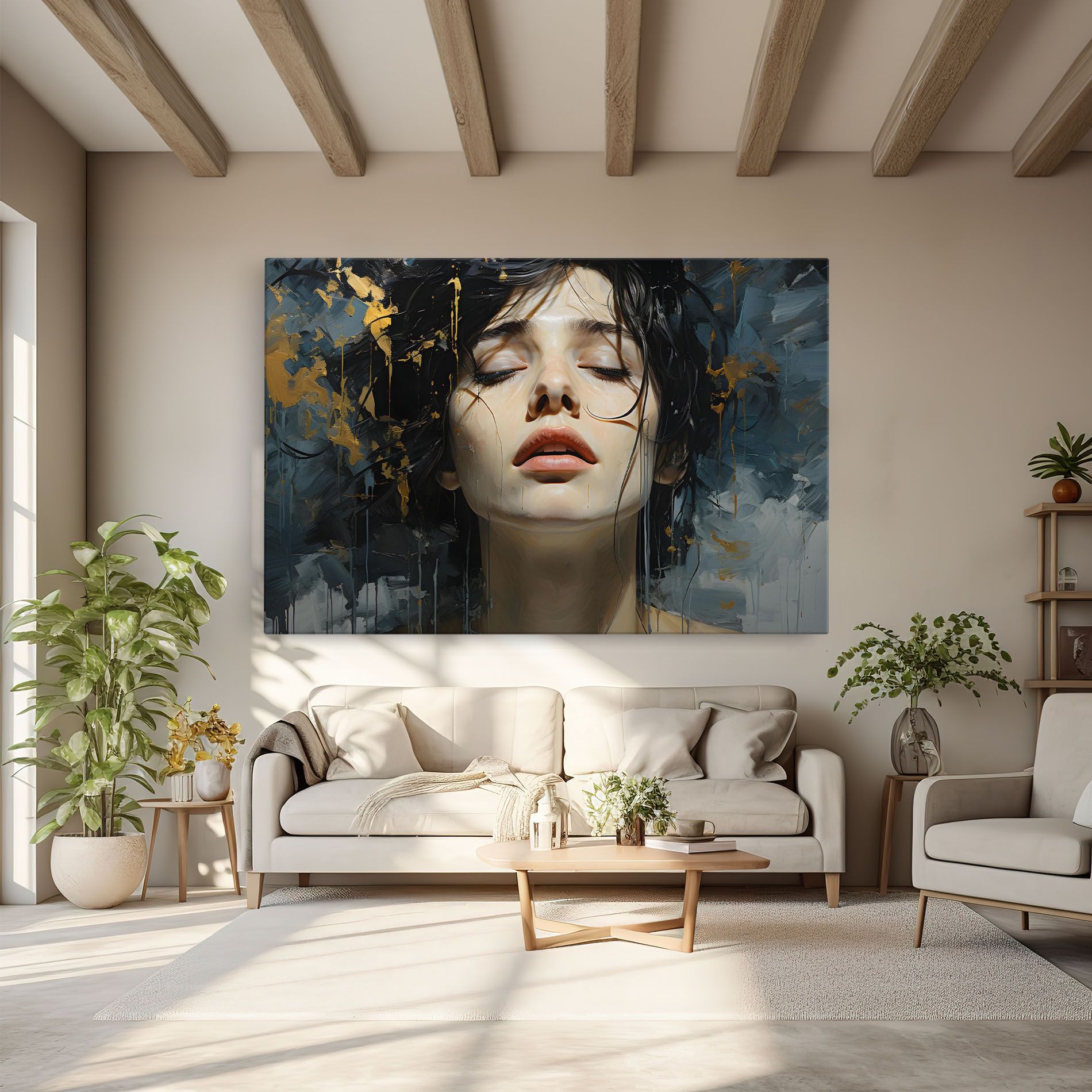 Closed Eyes Woman mockup 6