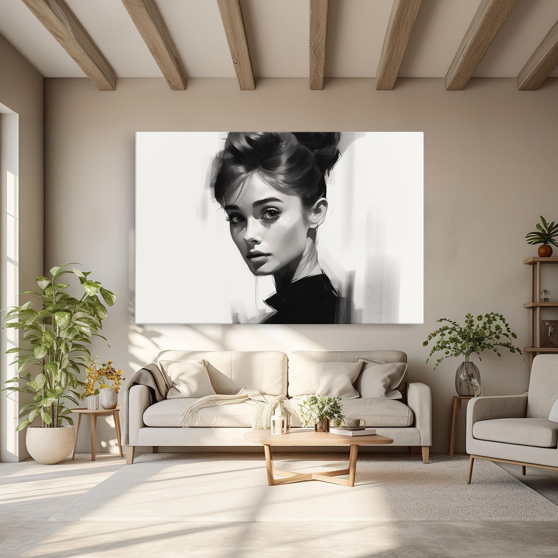 Картина на платно Hepburn Portrait mockup 6