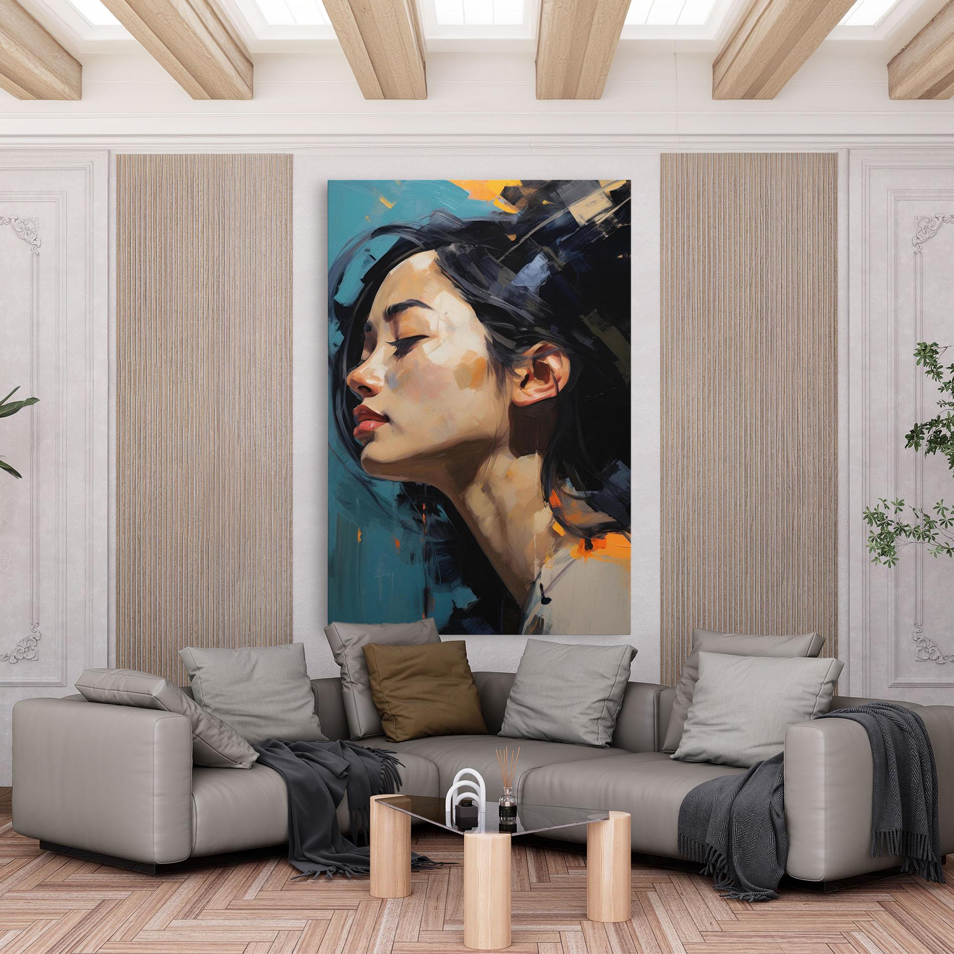 Картина на платно Acrylic Asian Portrait mockup 6