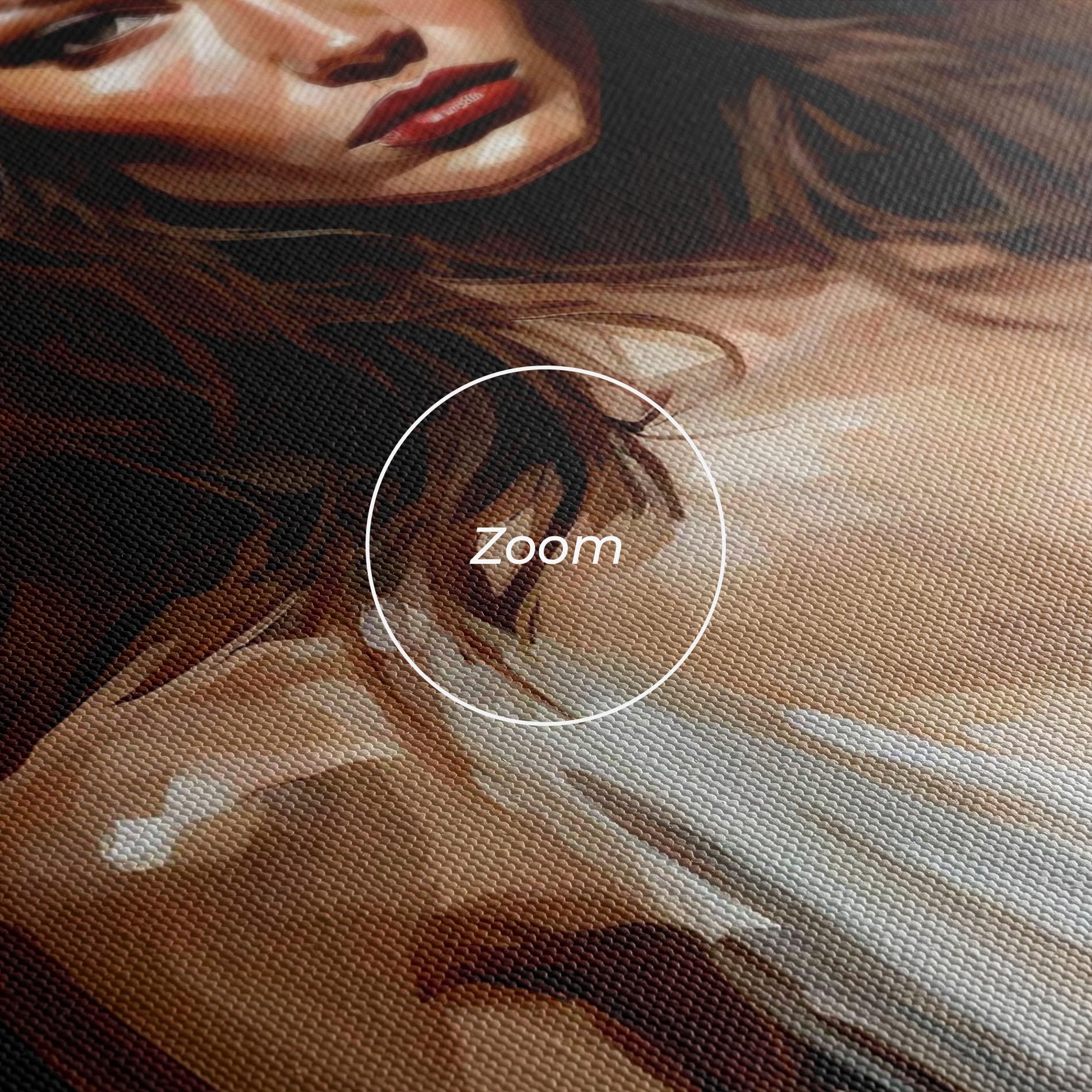 Картина на платно Long Brown Hair Woman mockup 3