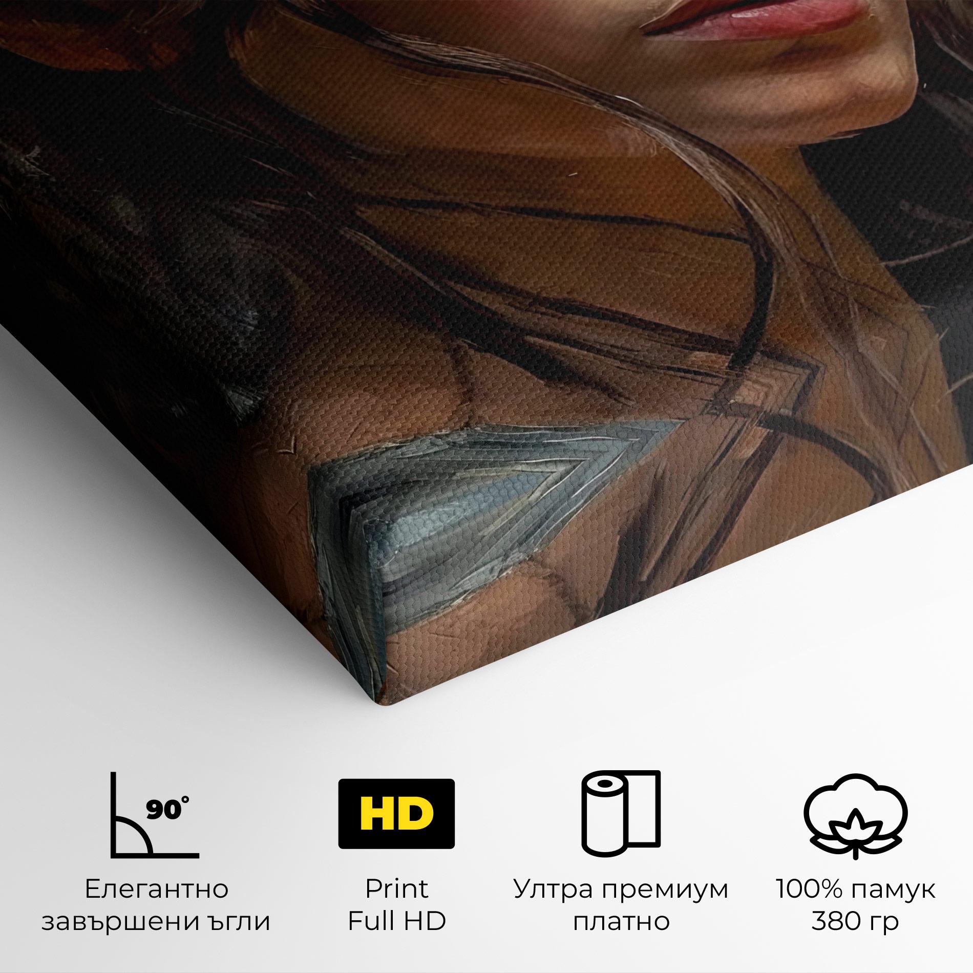 Картина на платно Closeup Impasto Portrait mockup 4