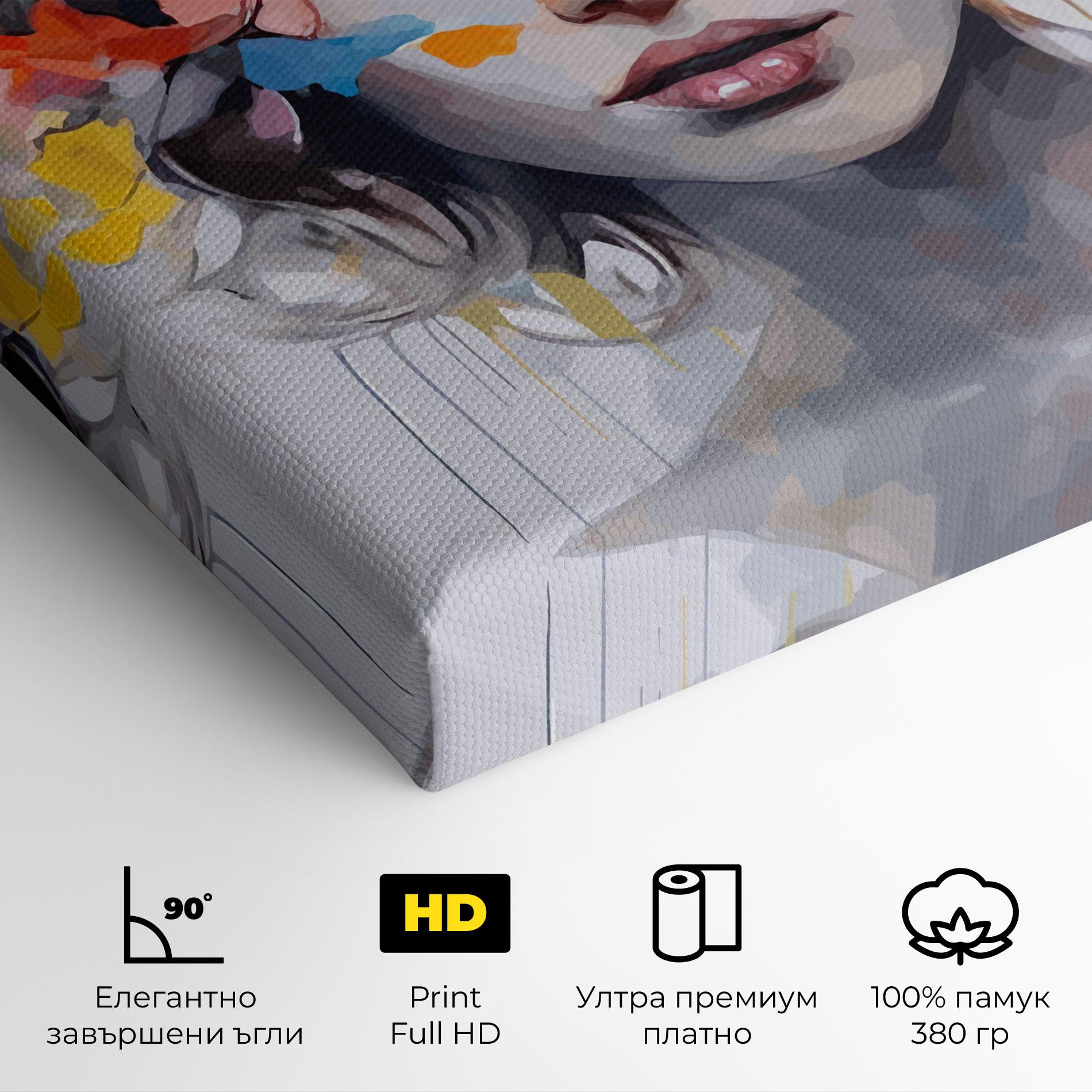 Картина на платно Colorful Hair Portrait mockup 4