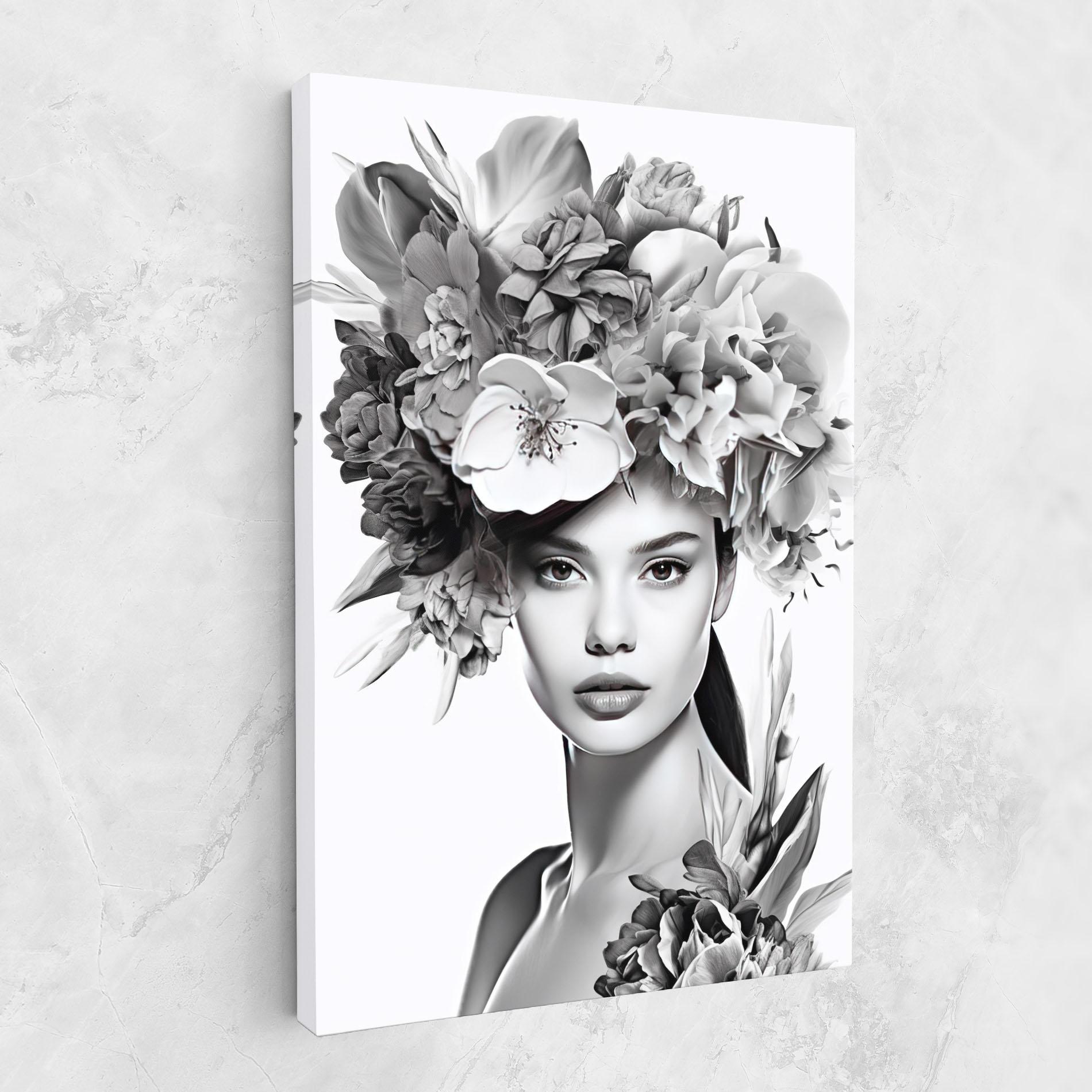 Картина на платно Flower Crown Woman mockup 1