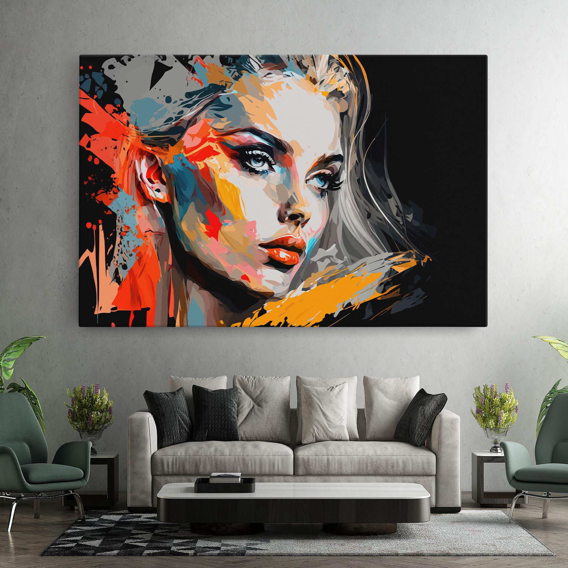 Картина на платно Blue Eye Face mockup 7