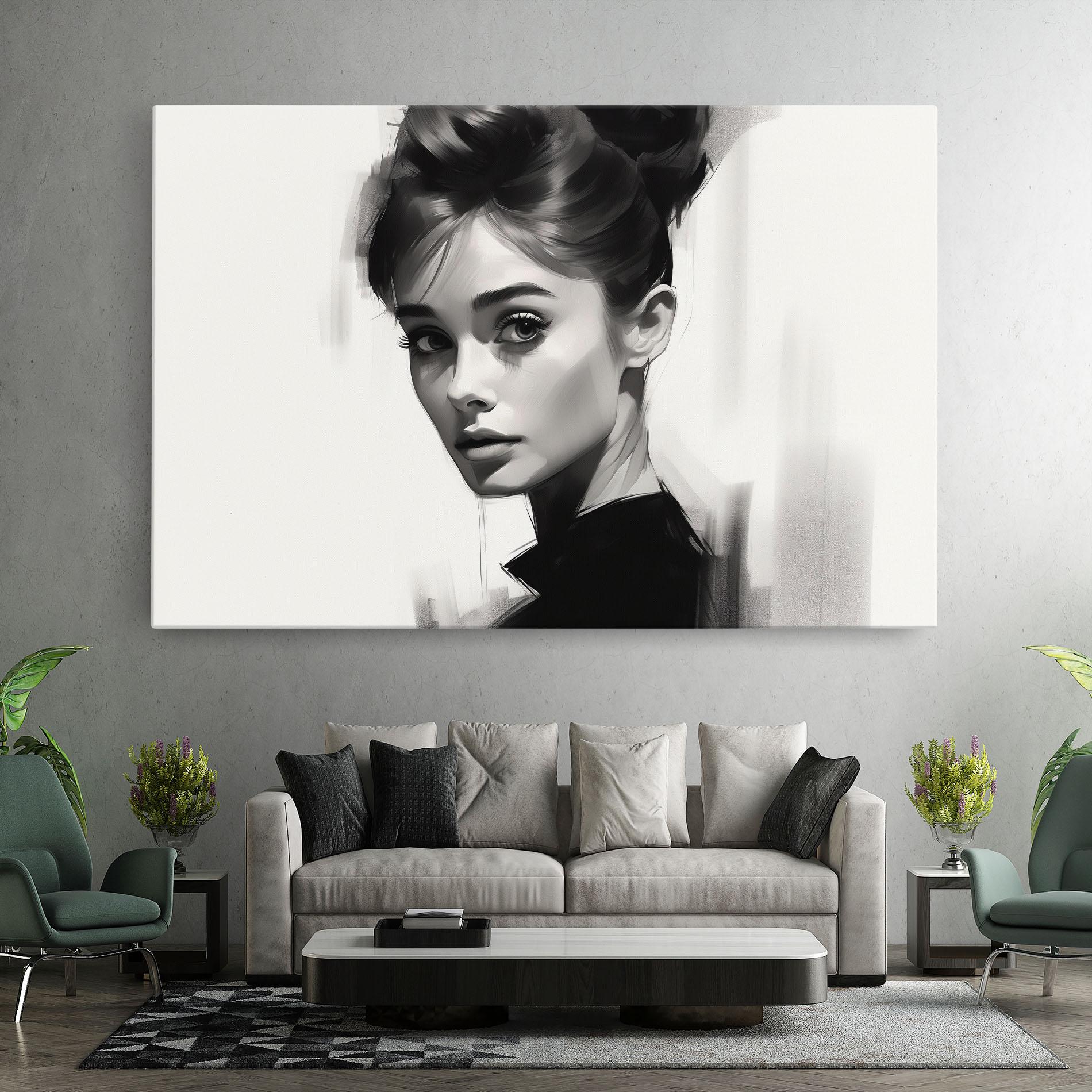 Картина на платно Hepburn Portrait mockup 7