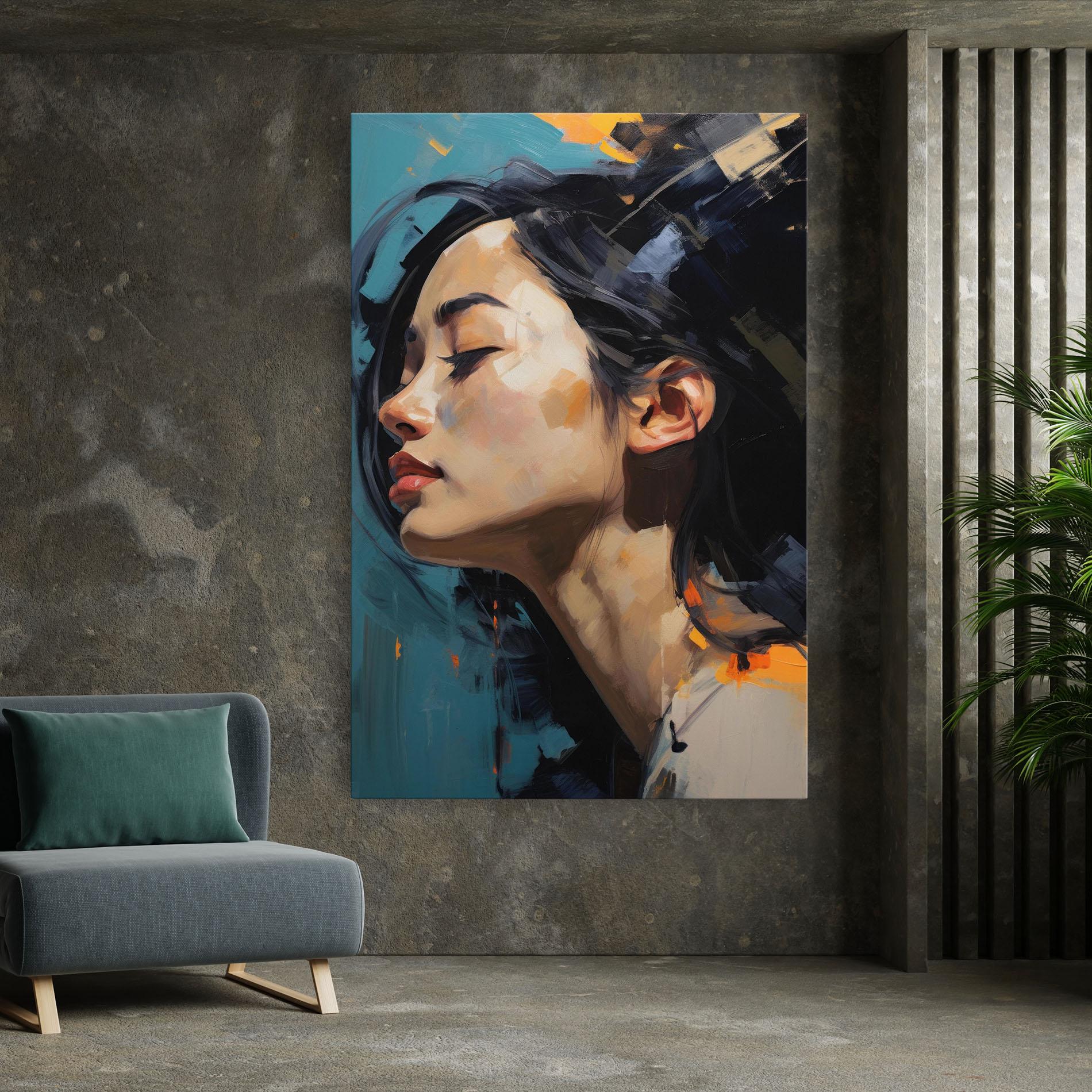 Картина на платно Acrylic Asian Portrait mockup 7