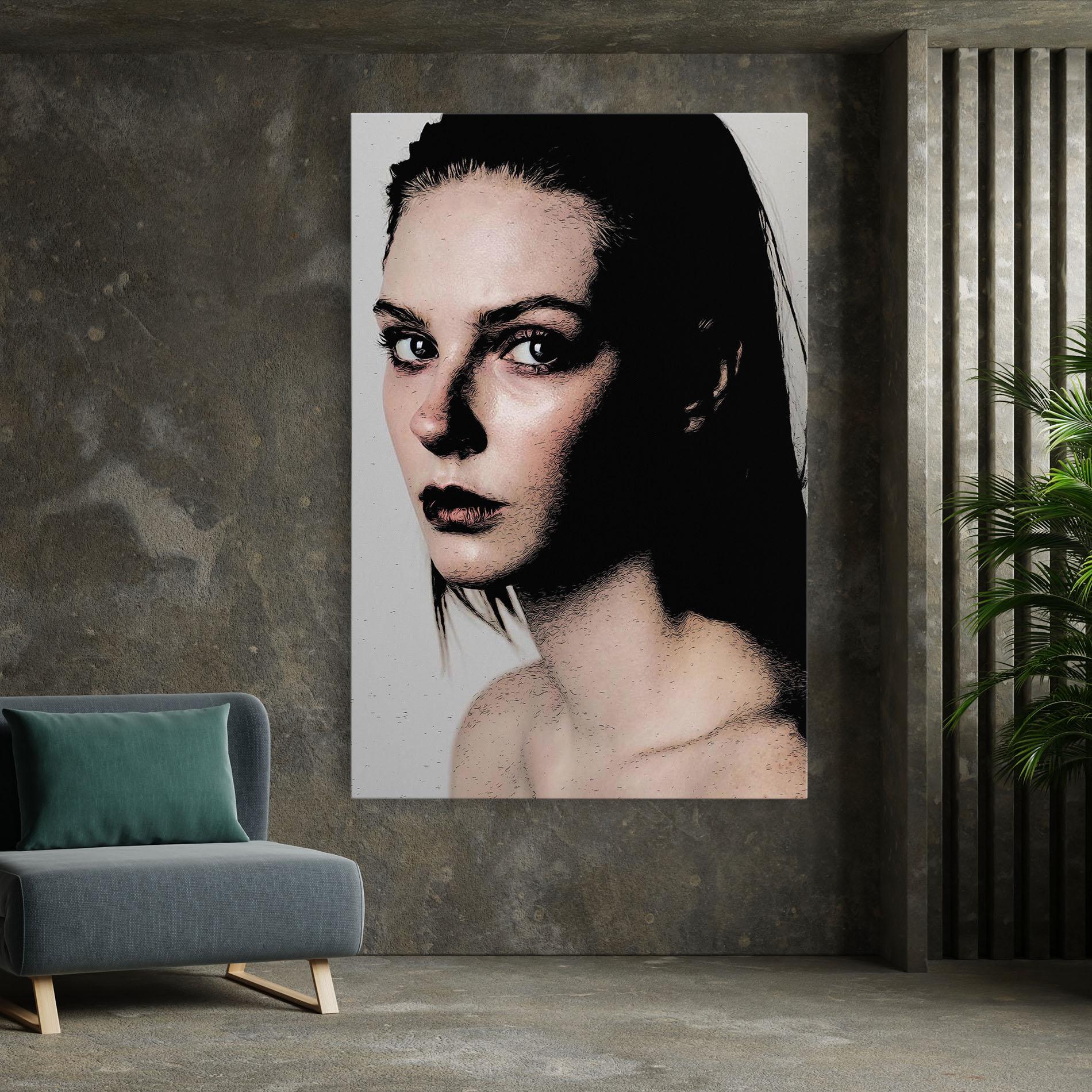 Картина на платно Big Eyes Portrait mockup 7