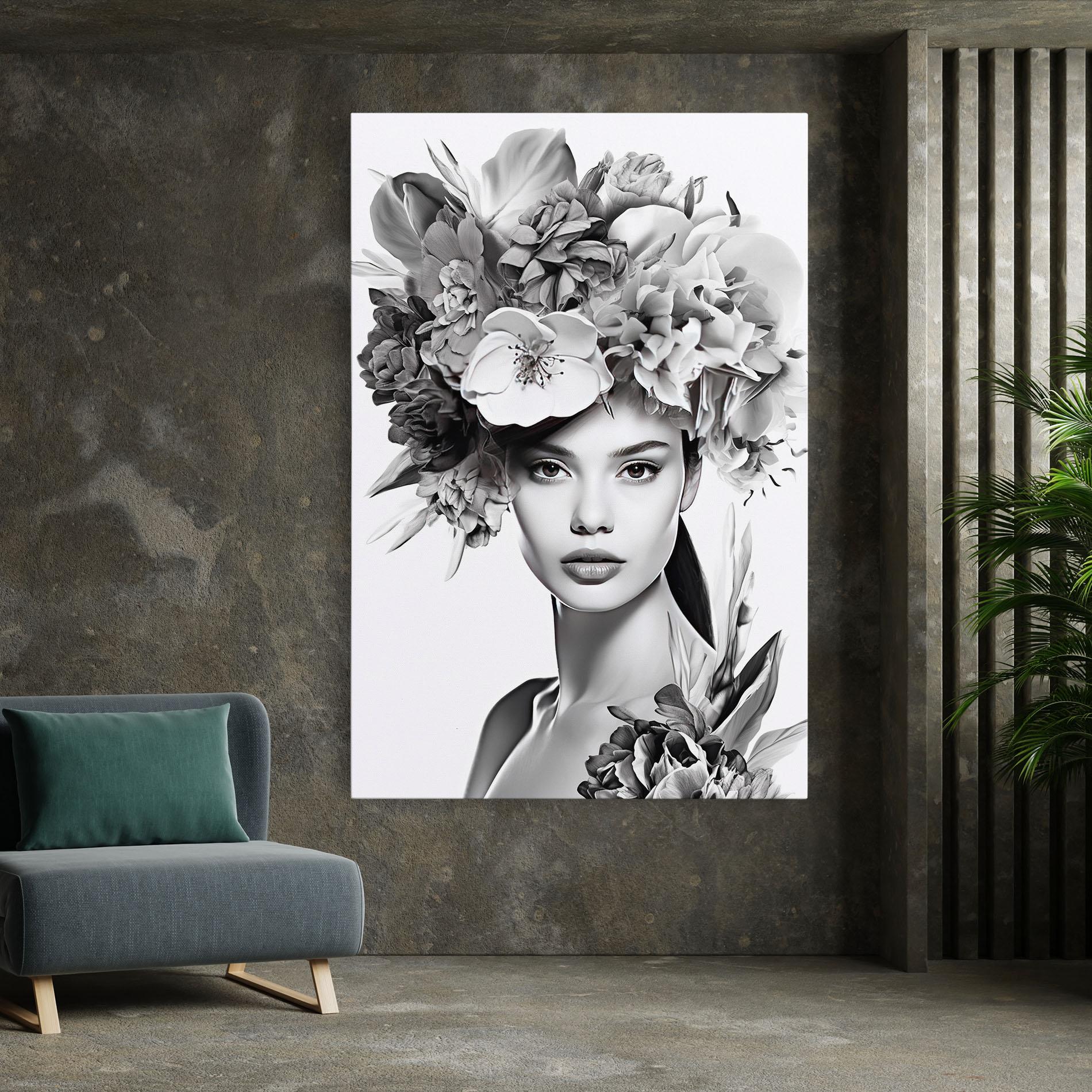 Картина на платно Flower Crown Woman mockup 7