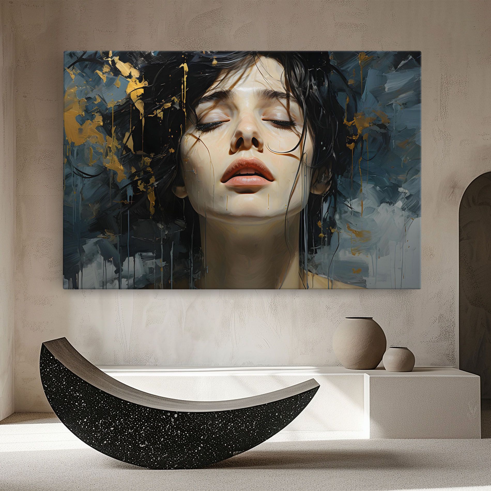 Closed Eyes Woman mockup 8