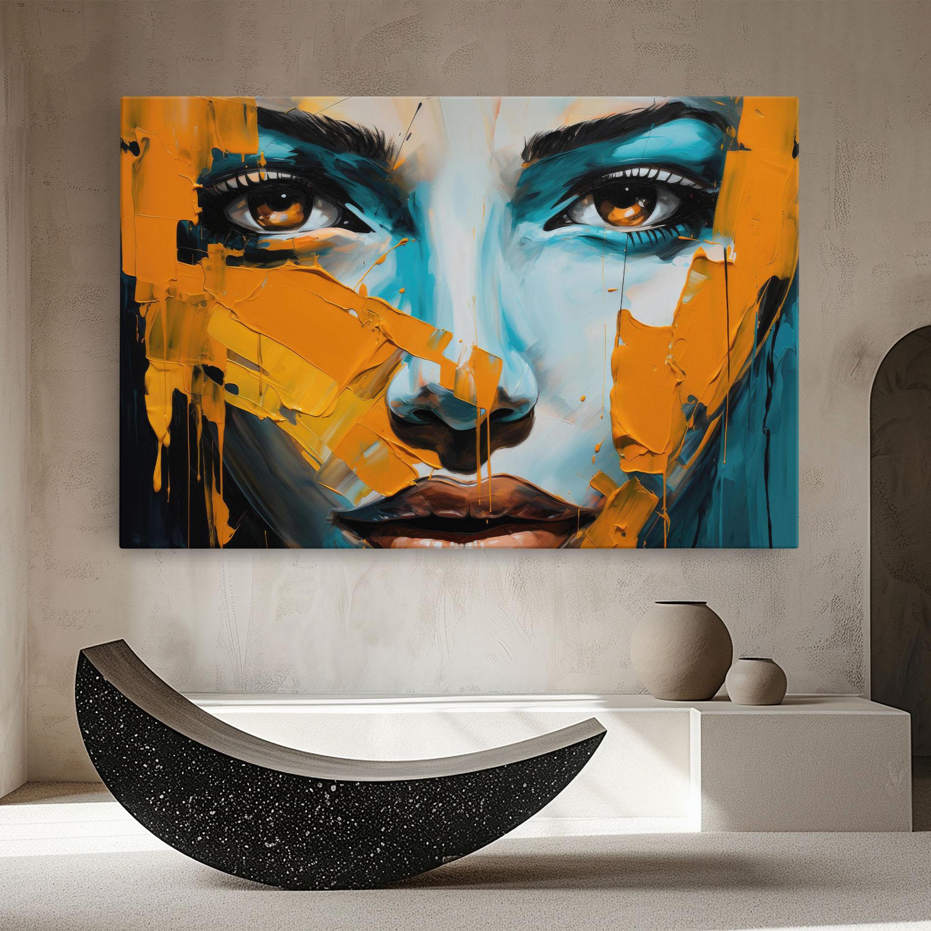 Картина на платно Orange Paint Portrait mockup 8