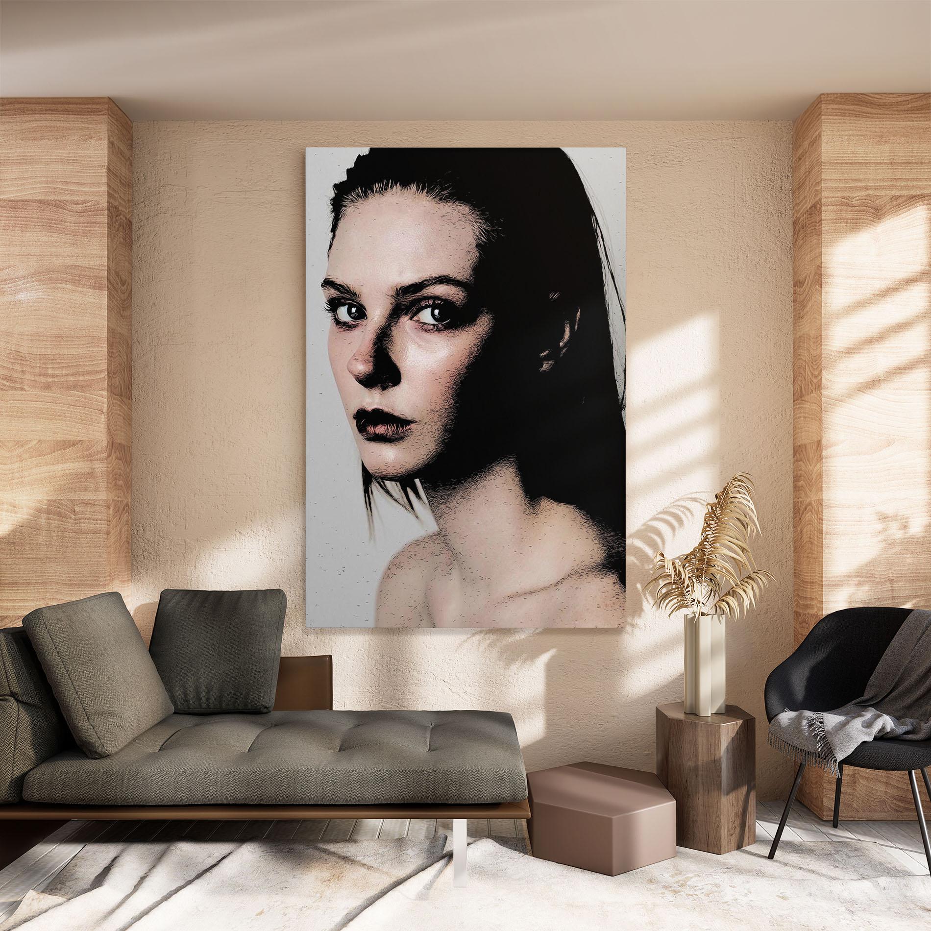 Картина на платно Big Eyes Portrait mockup 8