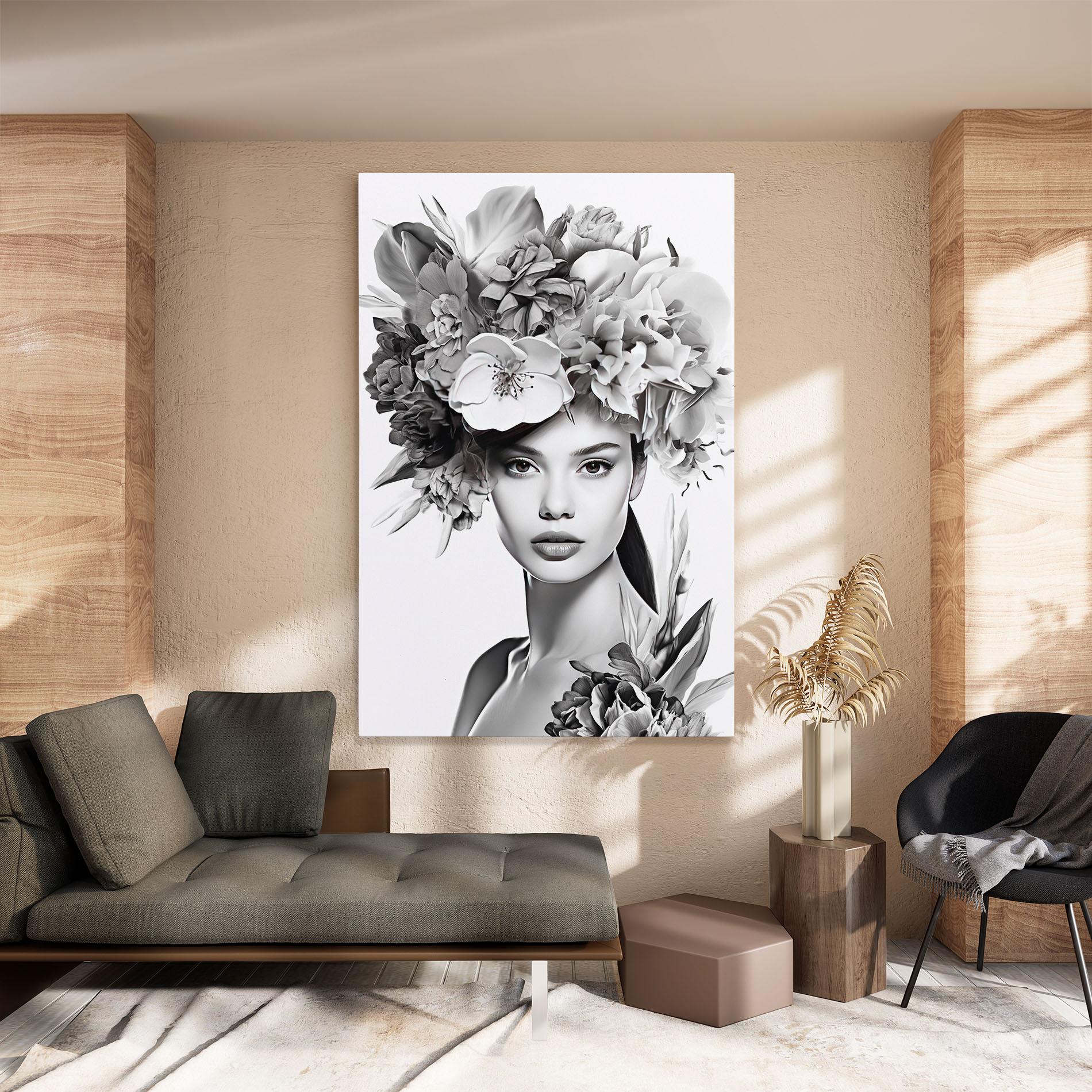 Картина на платно Flower Crown Woman mockup 8