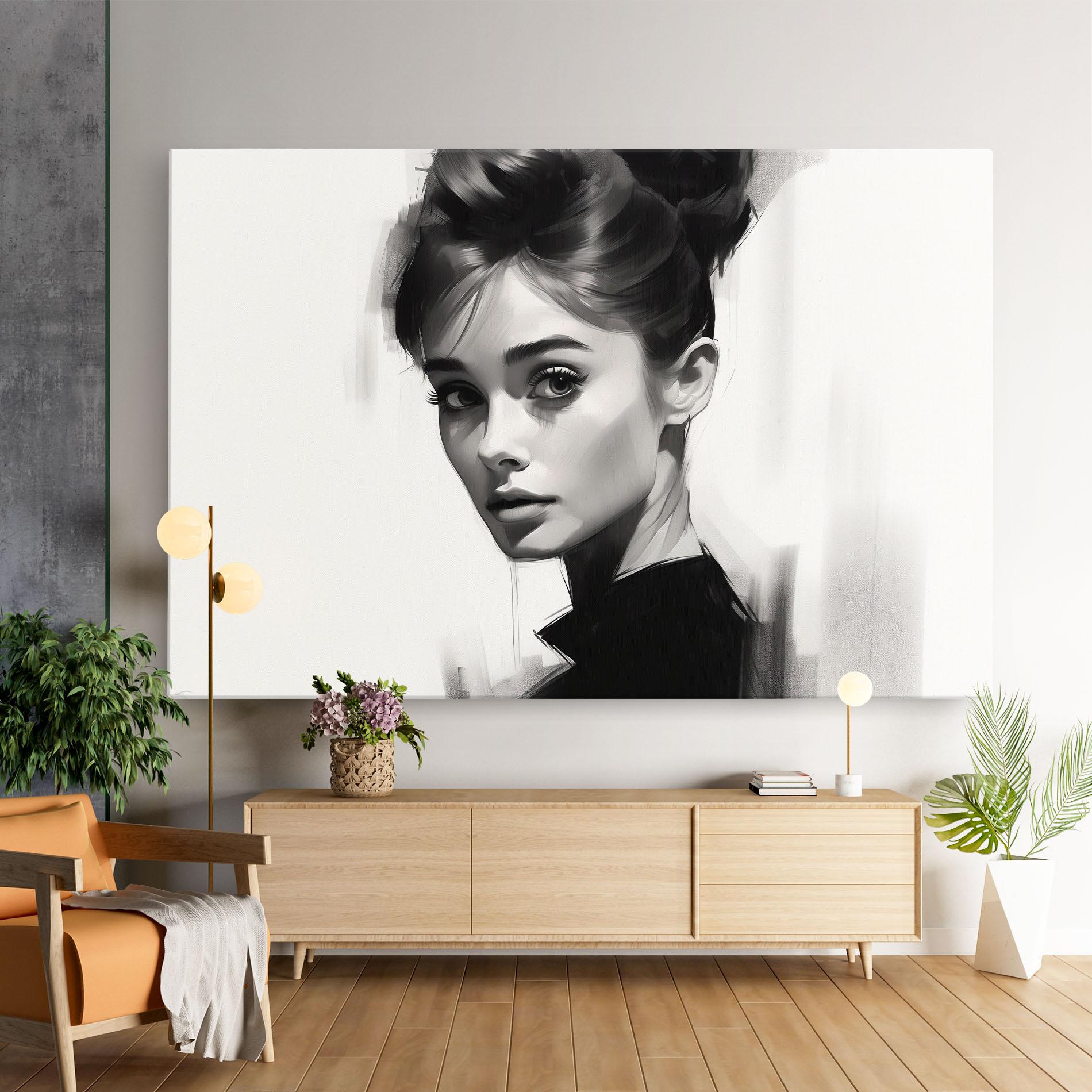 Картина на платно Hepburn Portrait mockup 9