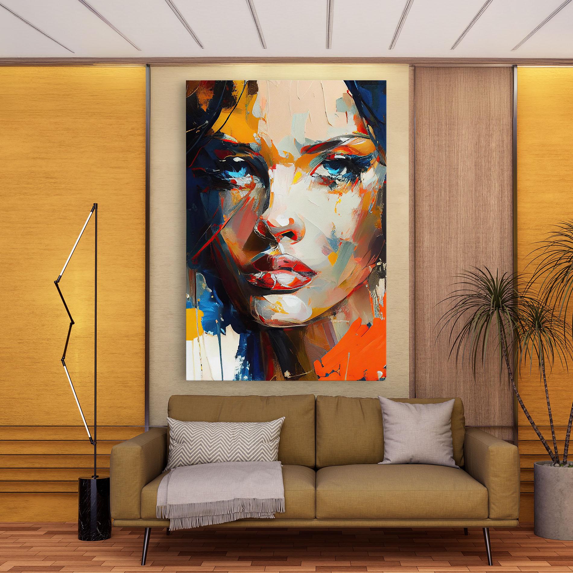 Картина на платно Beautiful Brunette Woman mockup 9