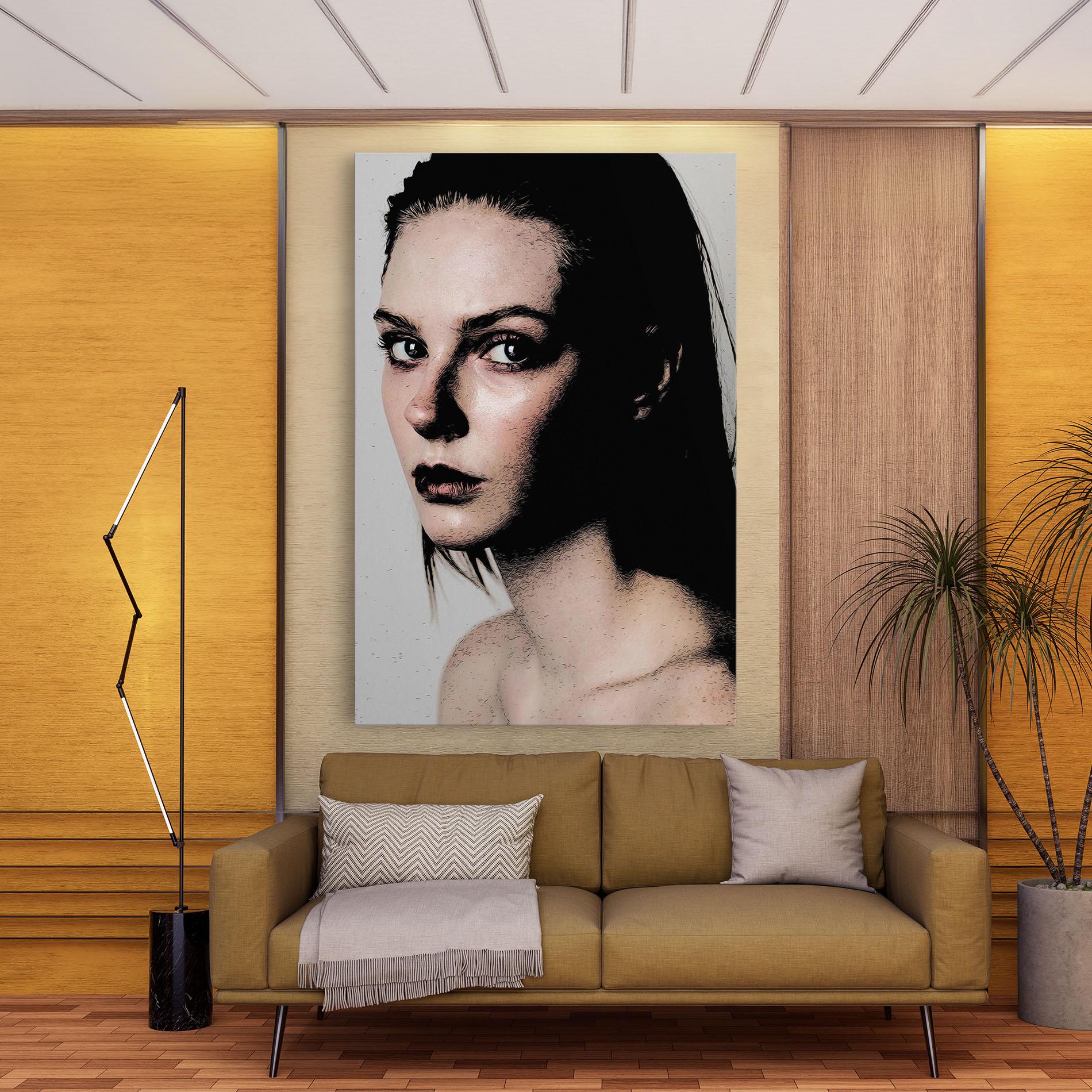 Картина на платно Big Eyes Portrait mockup 9