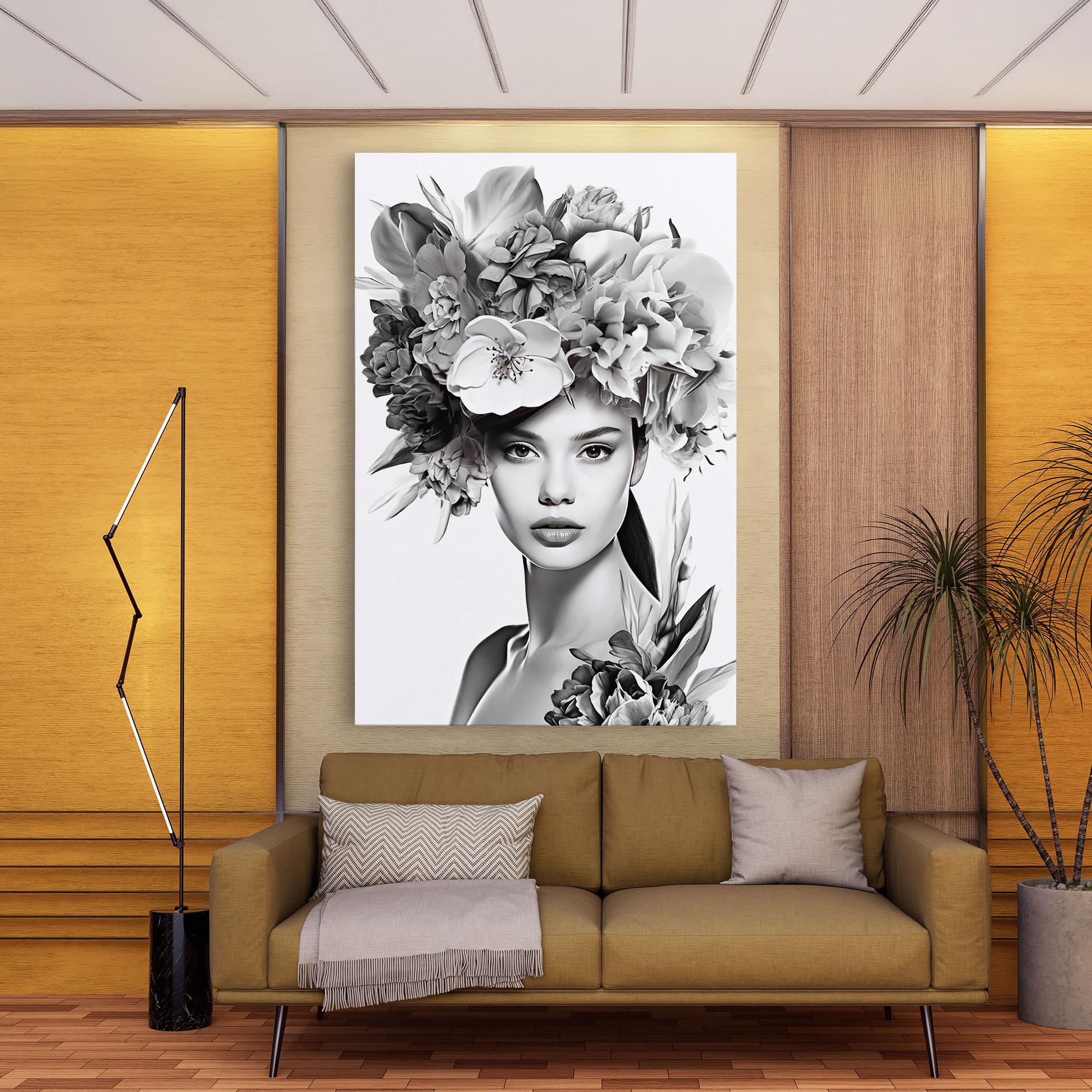 Картина на платно Flower Crown Woman mockup 9