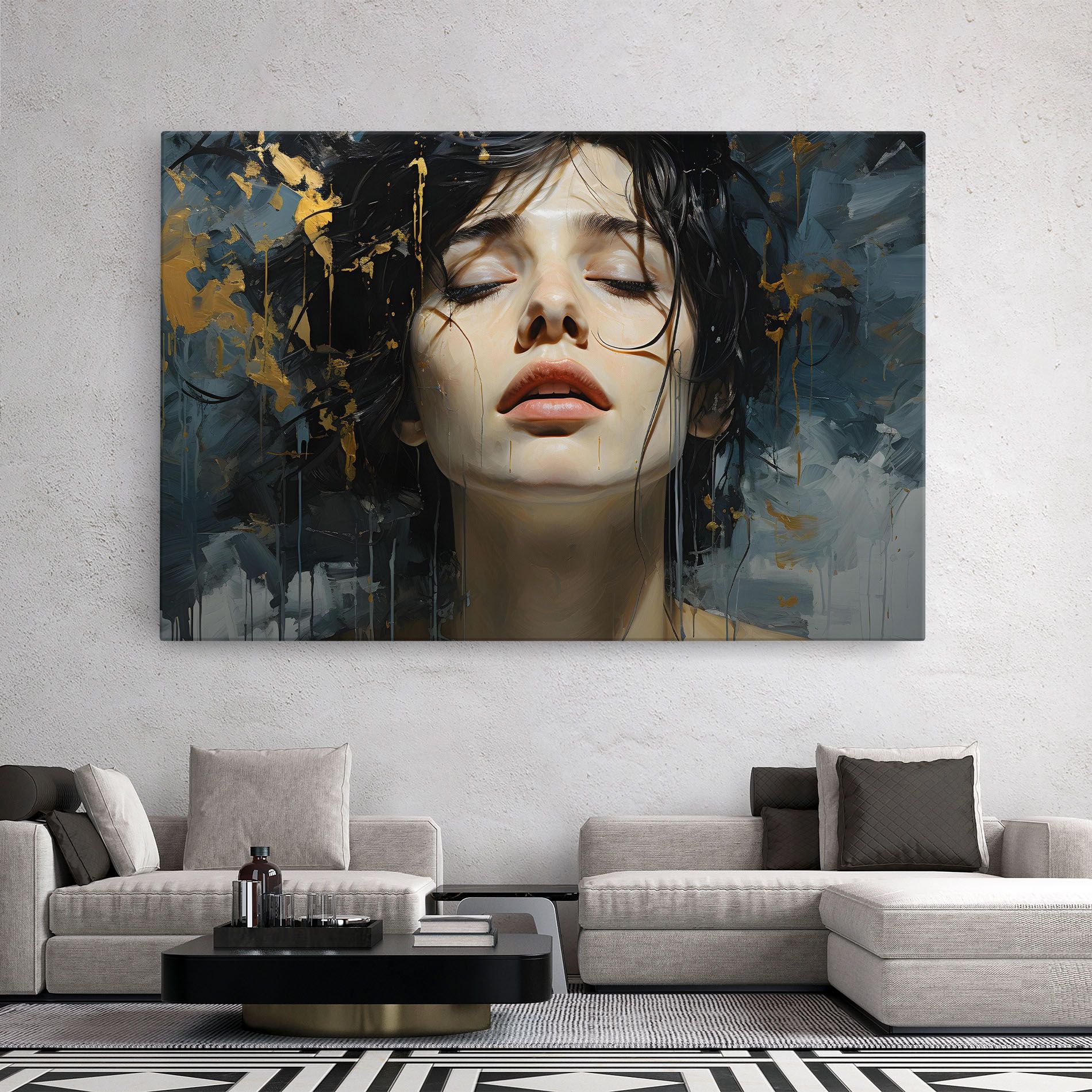 Closed Eyes Woman mockup 2