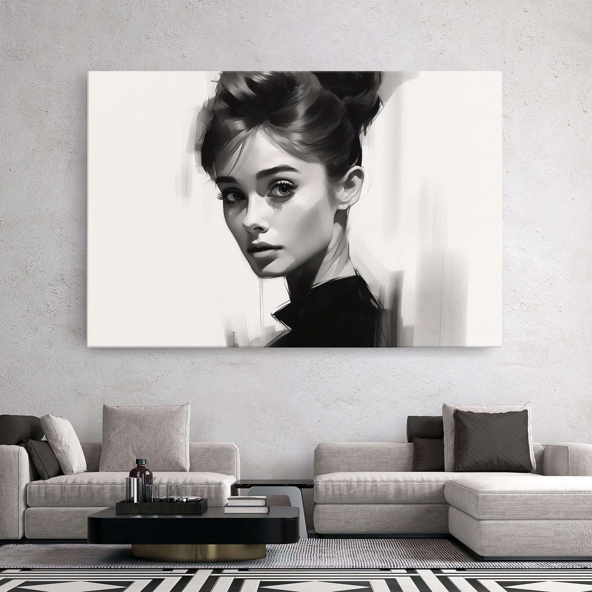 Картина на платно Hepburn Portrait mockup 2