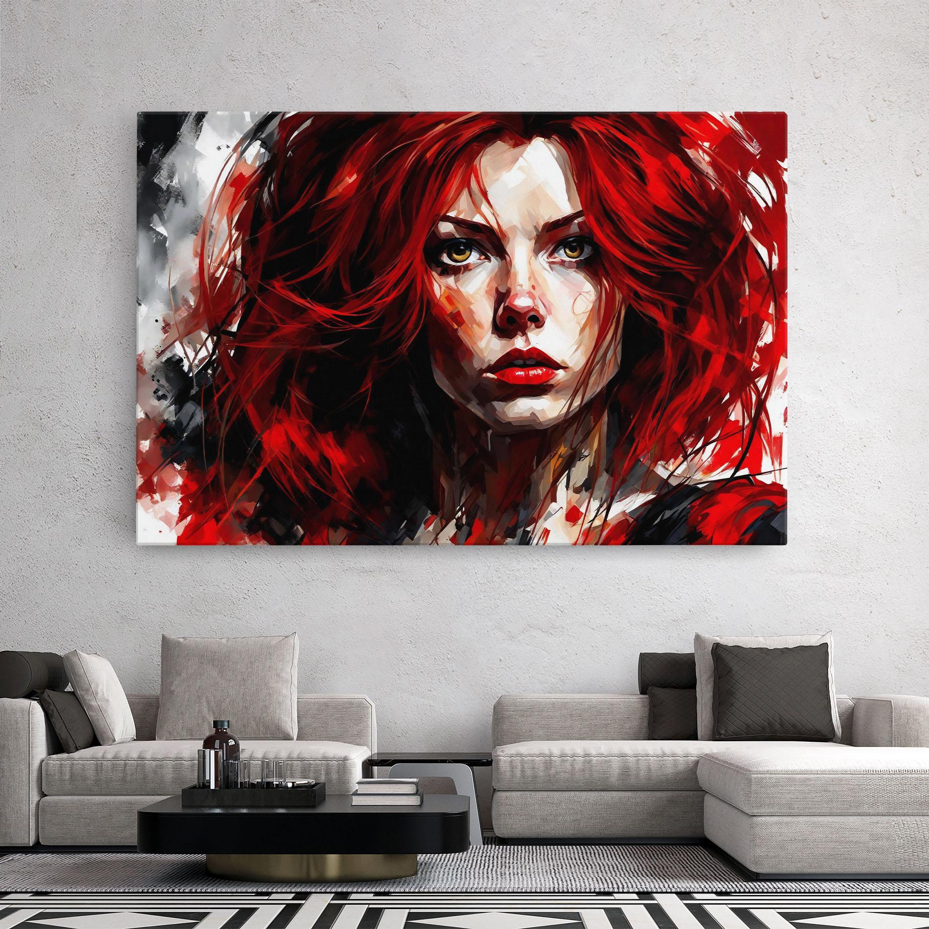 Картина на платно Red Hair Smoky Eyes mockup 2