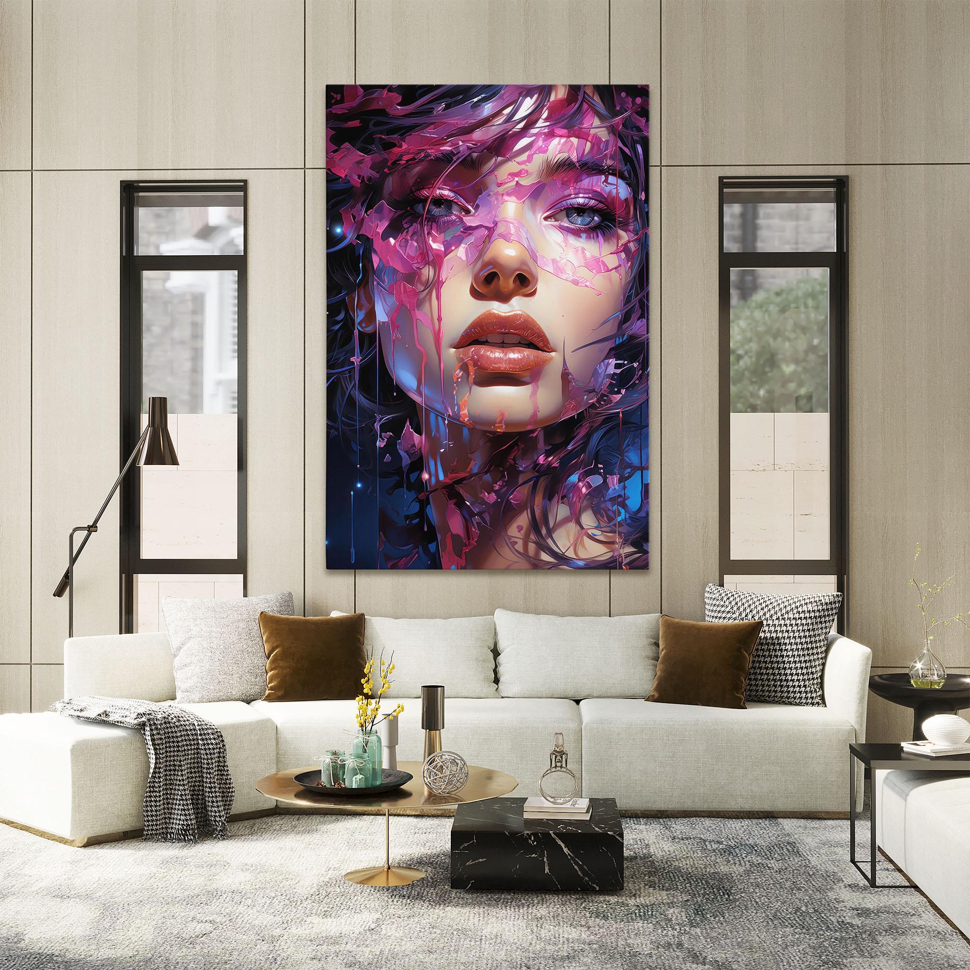 Картина на платно Cute Purple Girl mockup 2