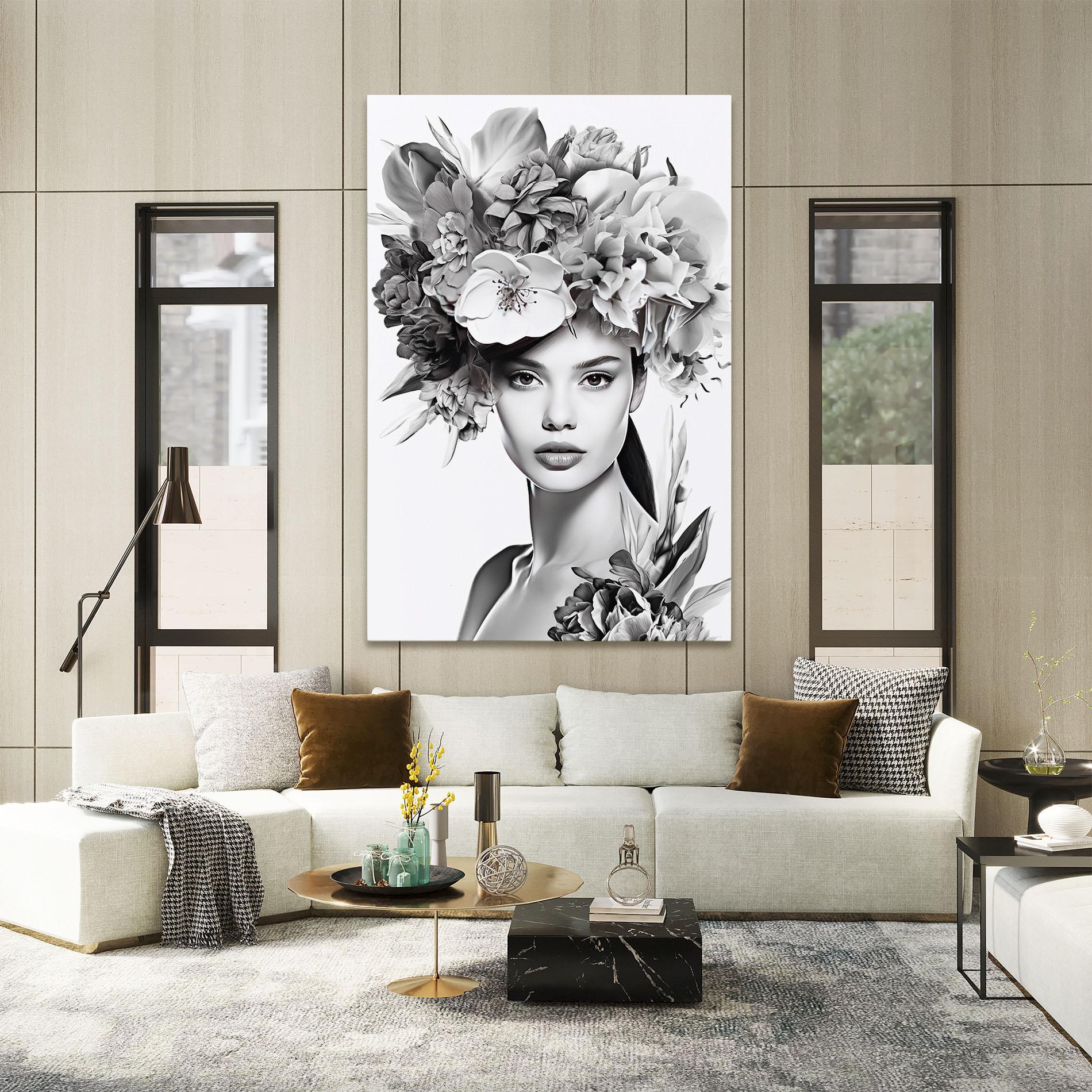 Картина на платно Flower Crown Woman mockup 2