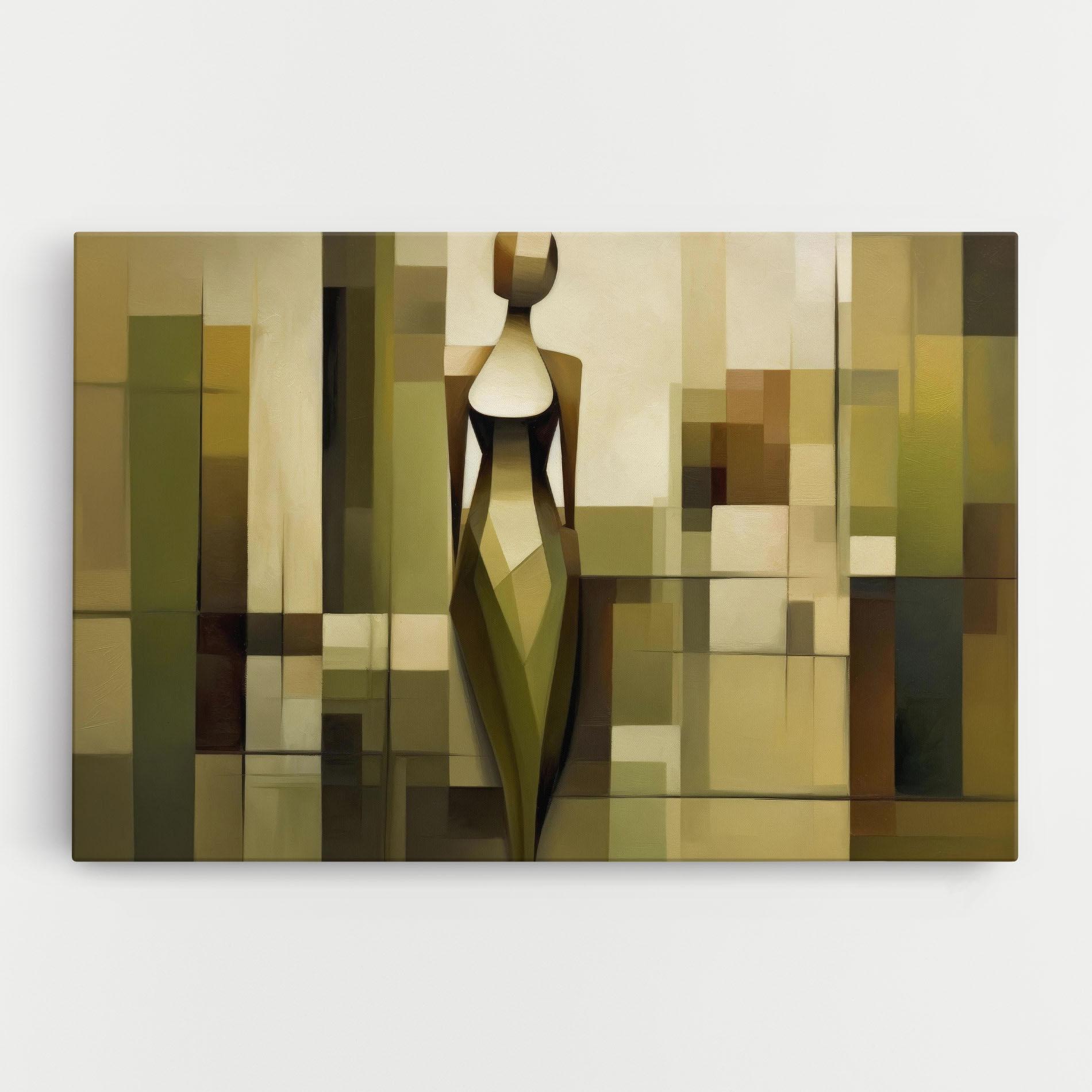 Картина на платно Olive Green Shilouete mockup 0