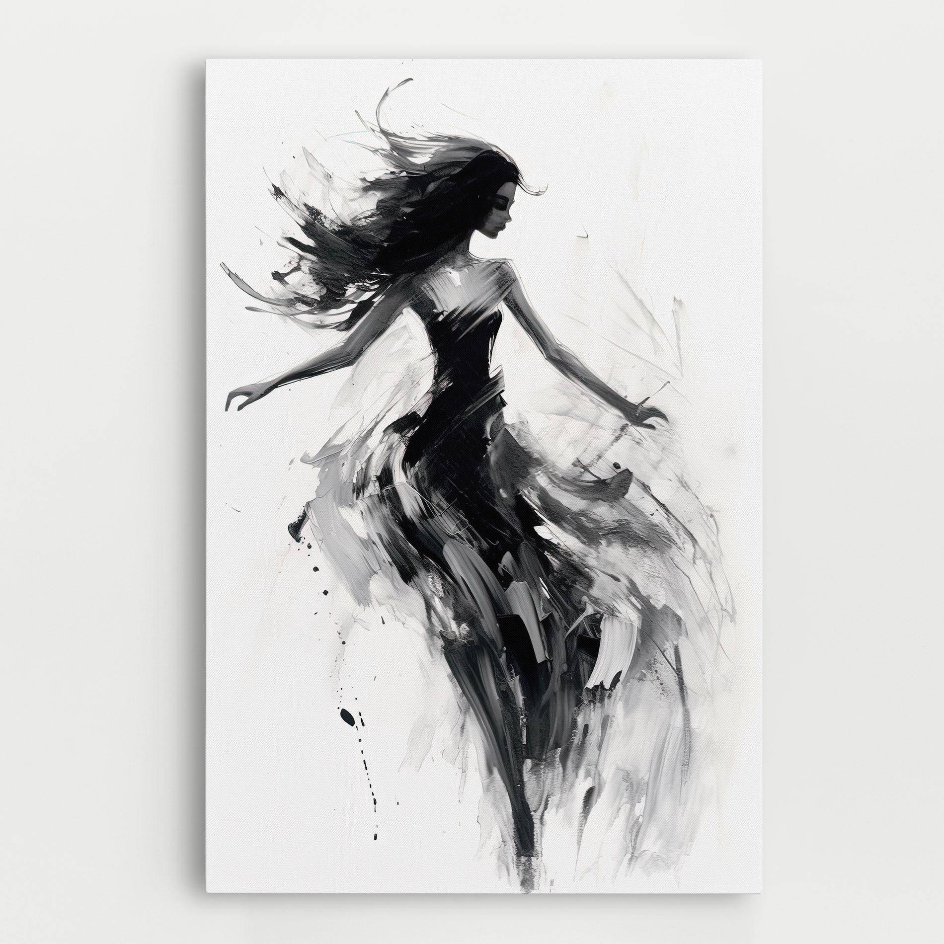 Картина на платно Black Ink Woman mockup 0