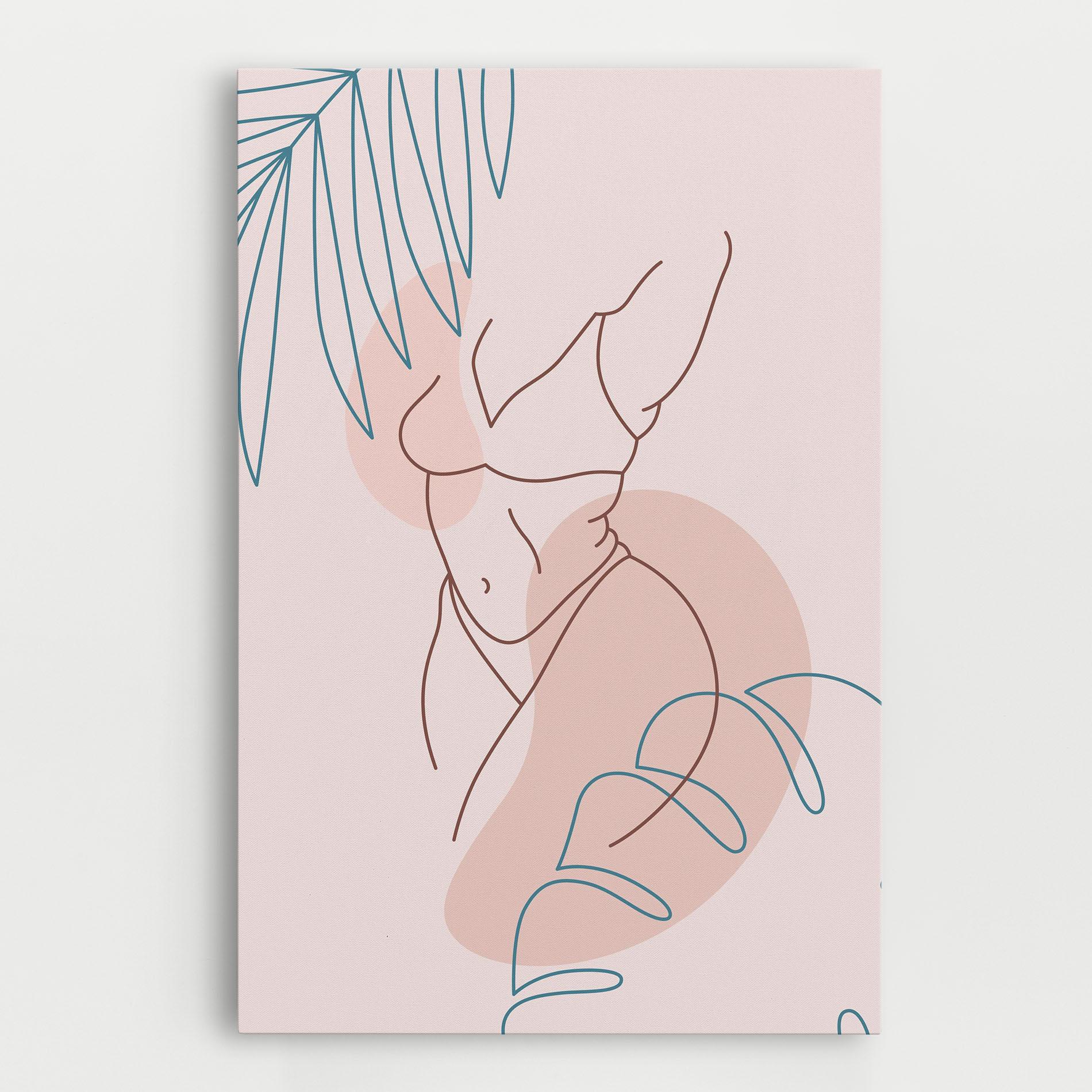 Картина на платно Body Line Leaf mockup 0