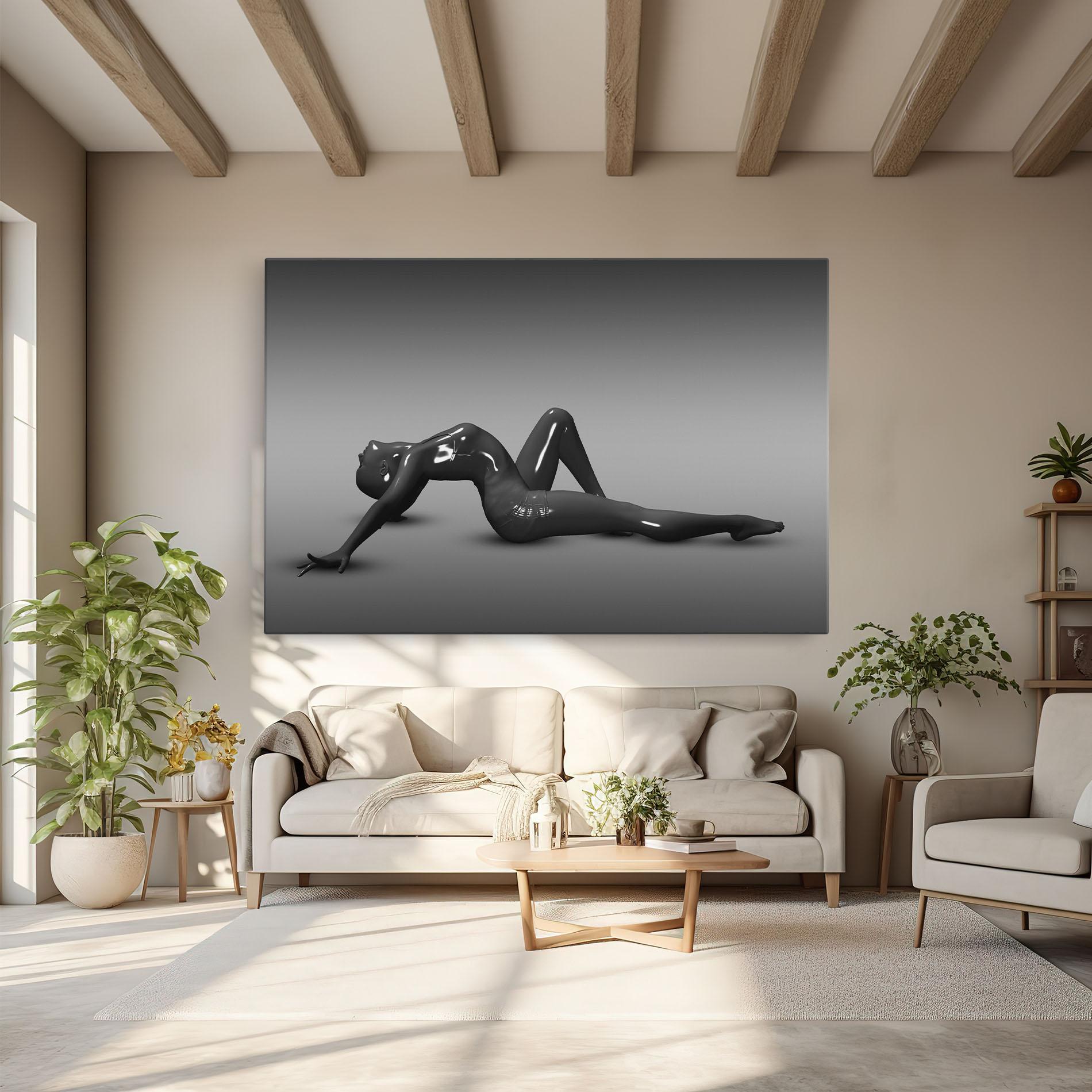 Картина на платно 3d Black Female mockup 6