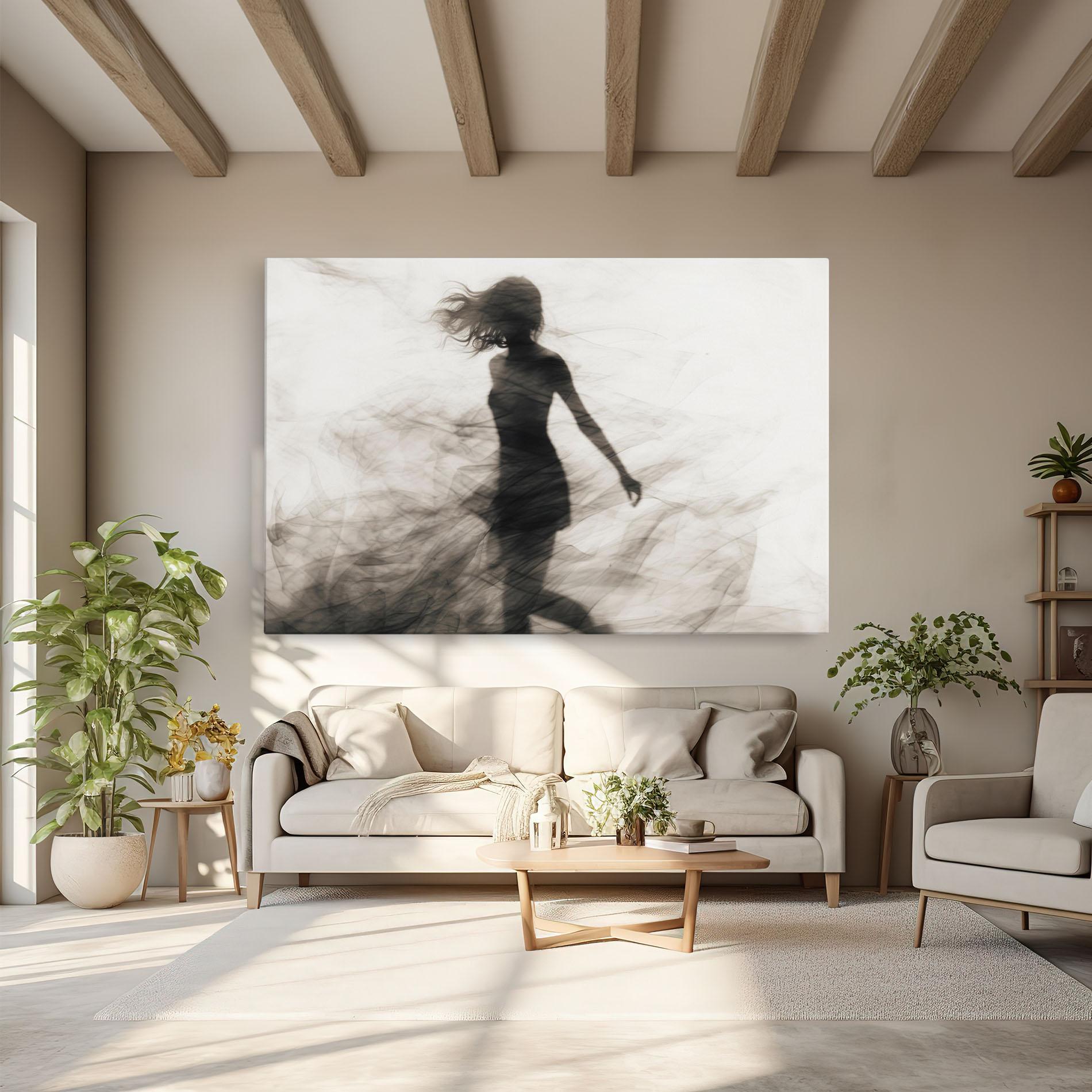 Картина на платно Smoke Girl Shilouette mockup 6