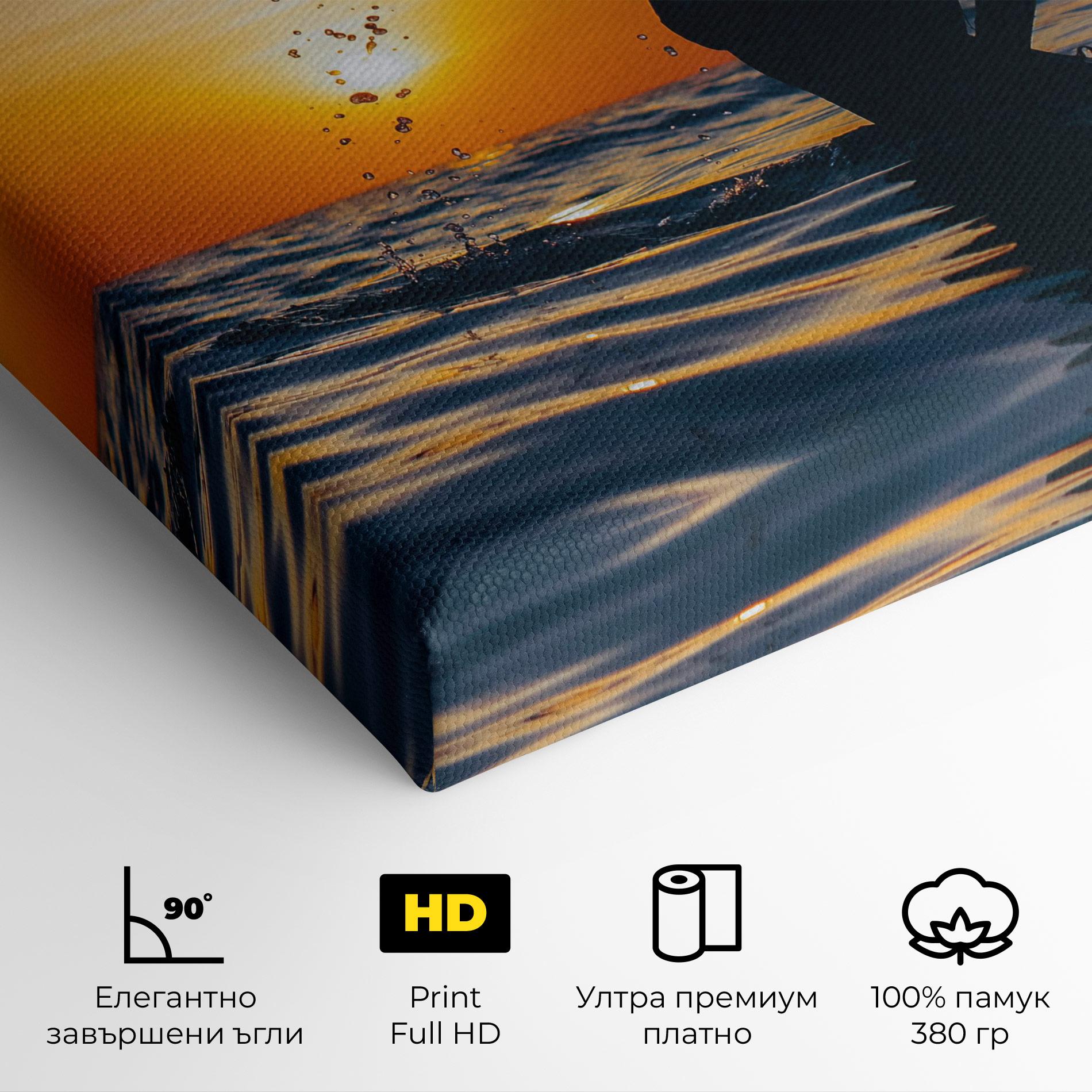 Картина на платно Ocean Woman Shilouette mockup 4