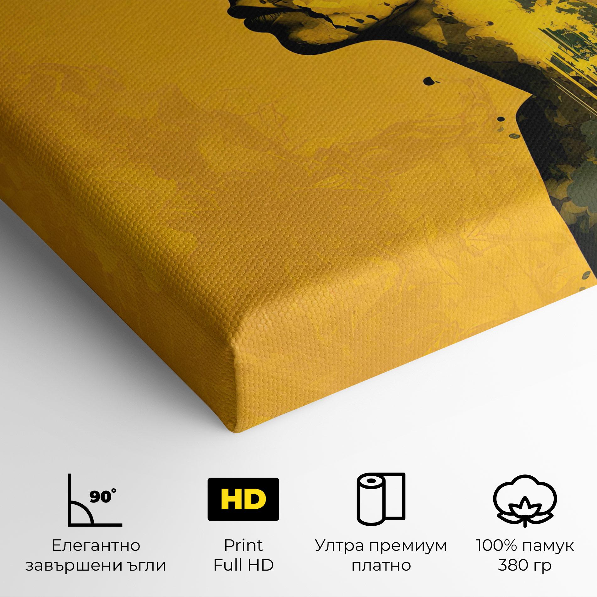 Картина на платно Thinking Yellow mockup 4