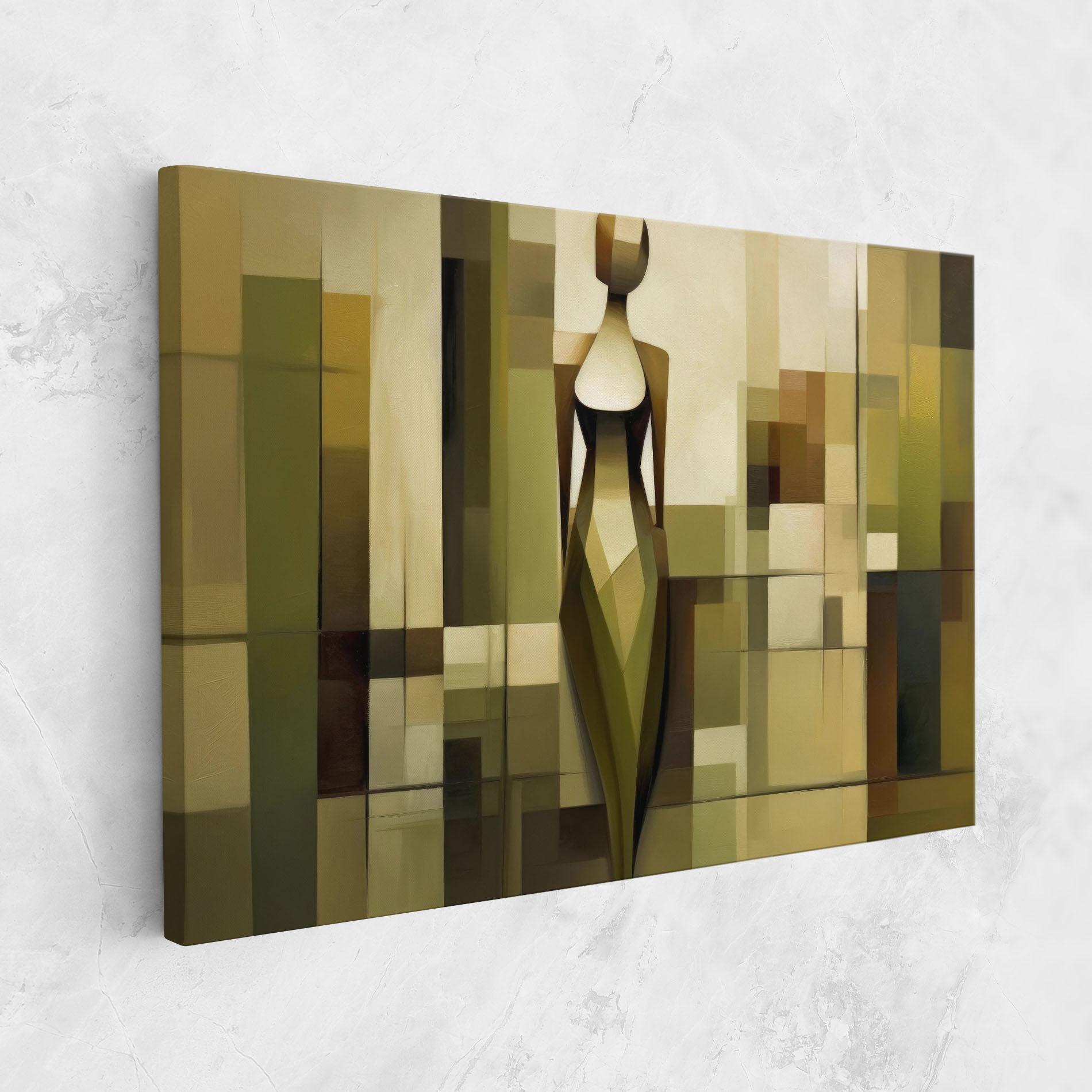 Картина на платно Olive Green Shilouete mockup 1