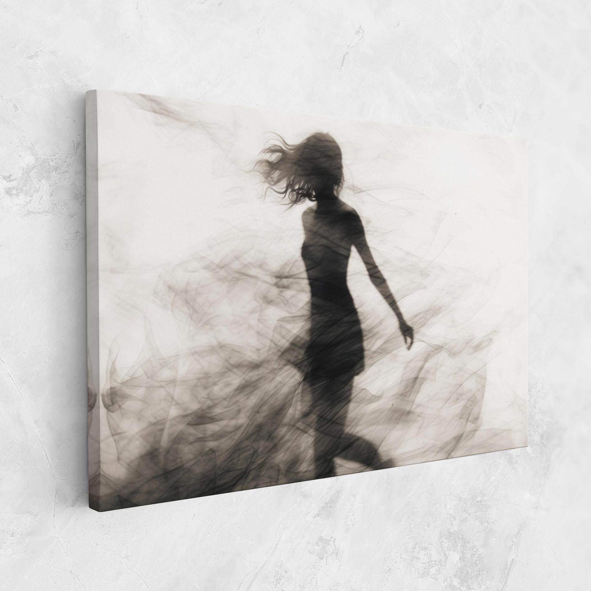 Картина на платно Smoke Girl Shilouette mockup 1