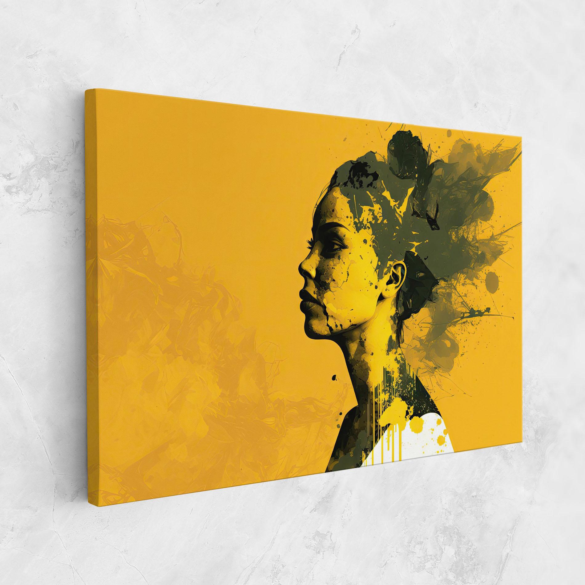 Картина на платно Thinking Yellow mockup 1