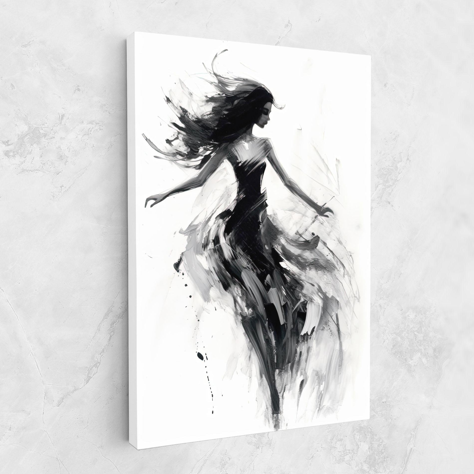 Картина на платно Black Ink Woman mockup 1