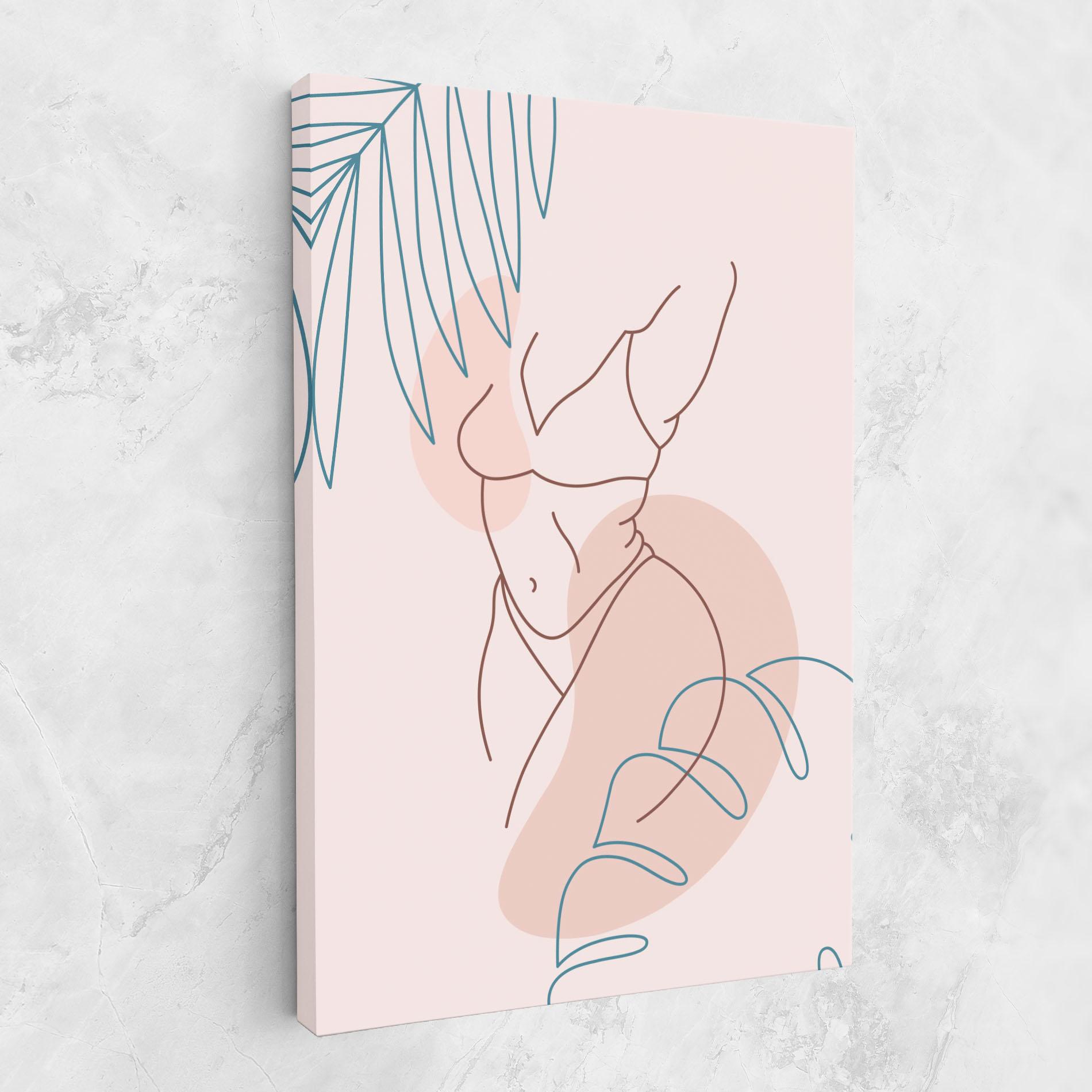 Картина на платно Body Line Leaf mockup 1