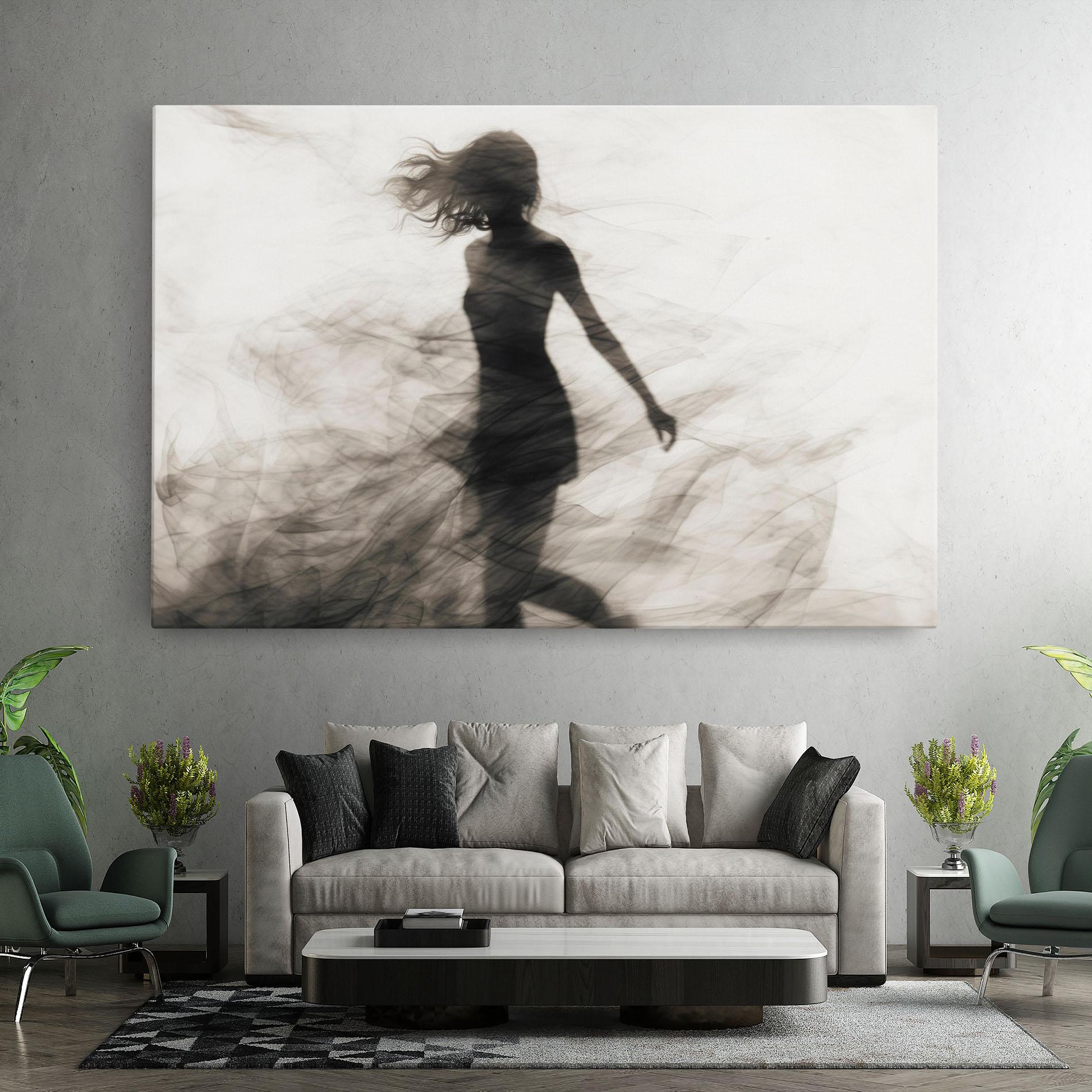 Картина на платно Smoke Girl Shilouette mockup 7