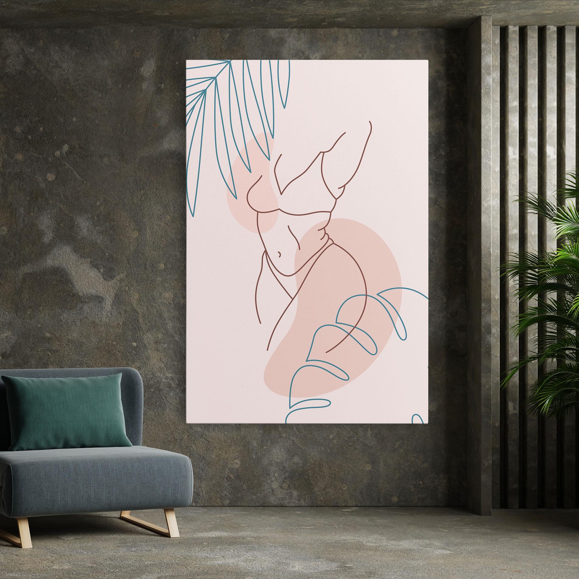 Картина на платно Body Line Leaf mockup 7