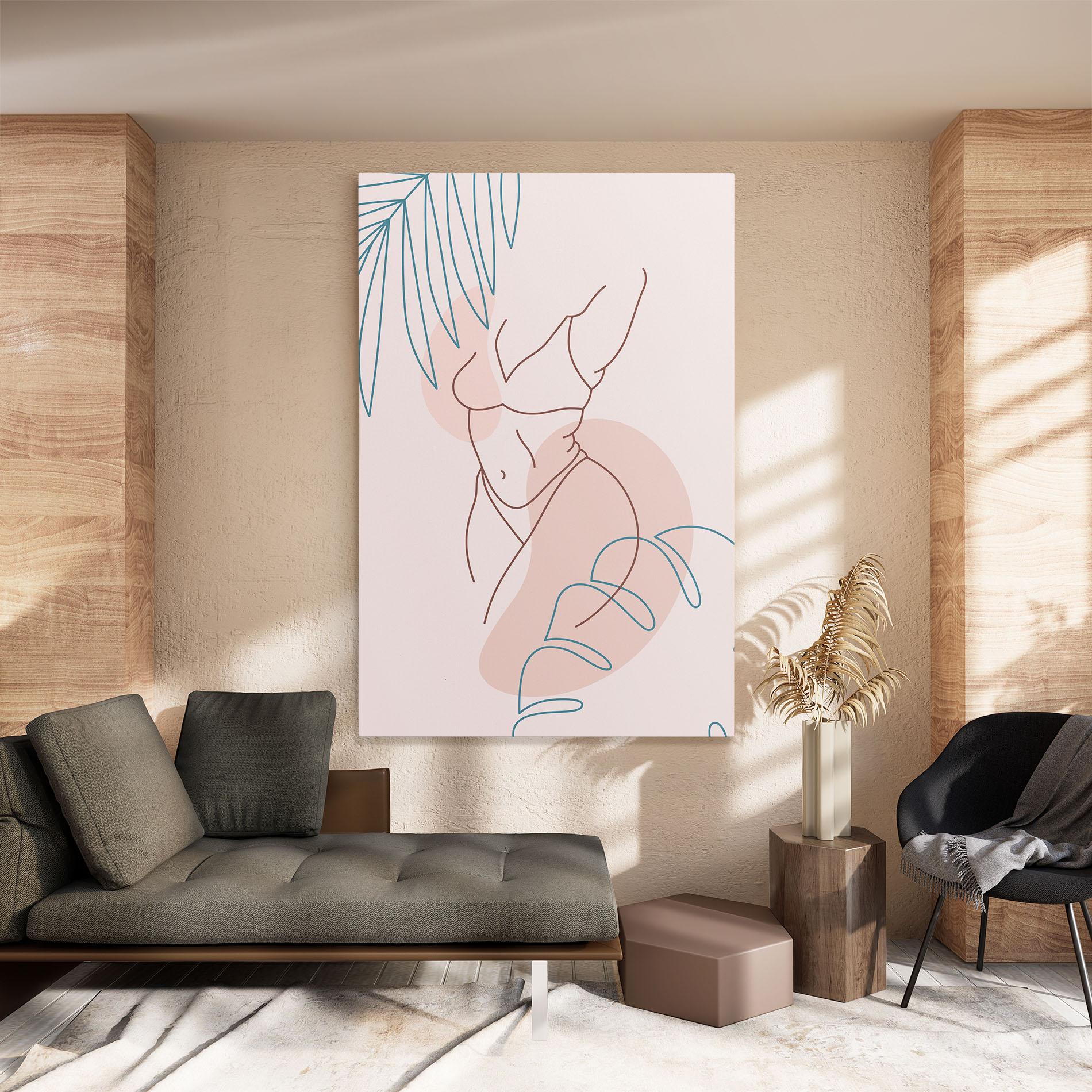 Картина на платно Body Line Leaf mockup 8