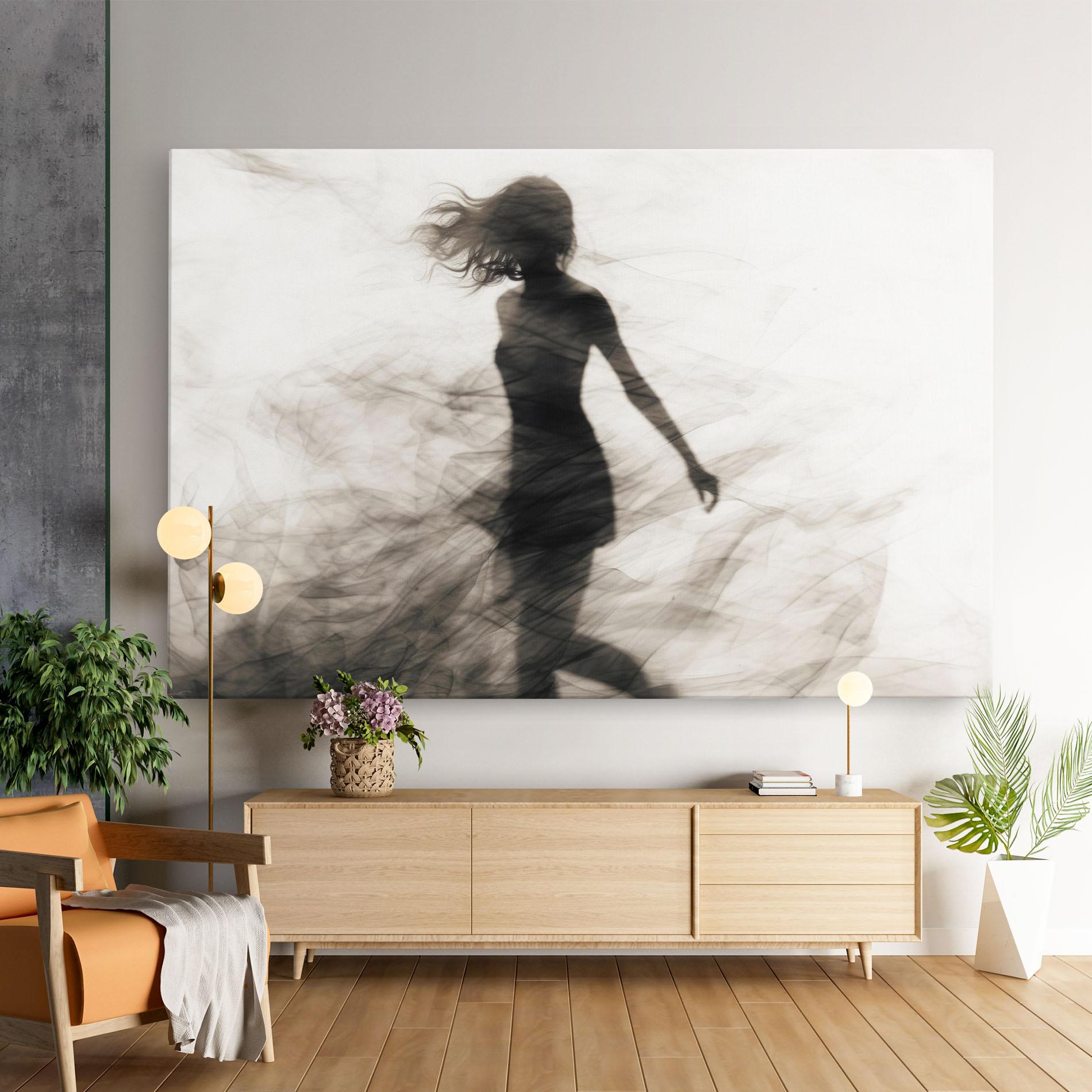 Картина на платно Smoke Girl Shilouette mockup 9