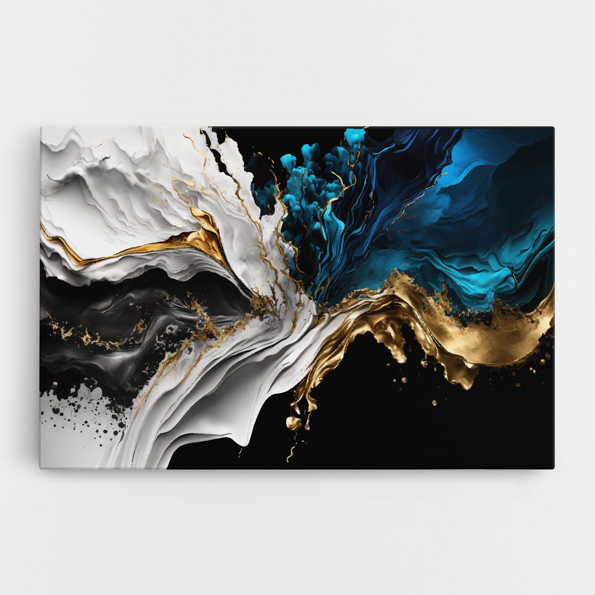 Картина на платно White Black Wave mockup 0